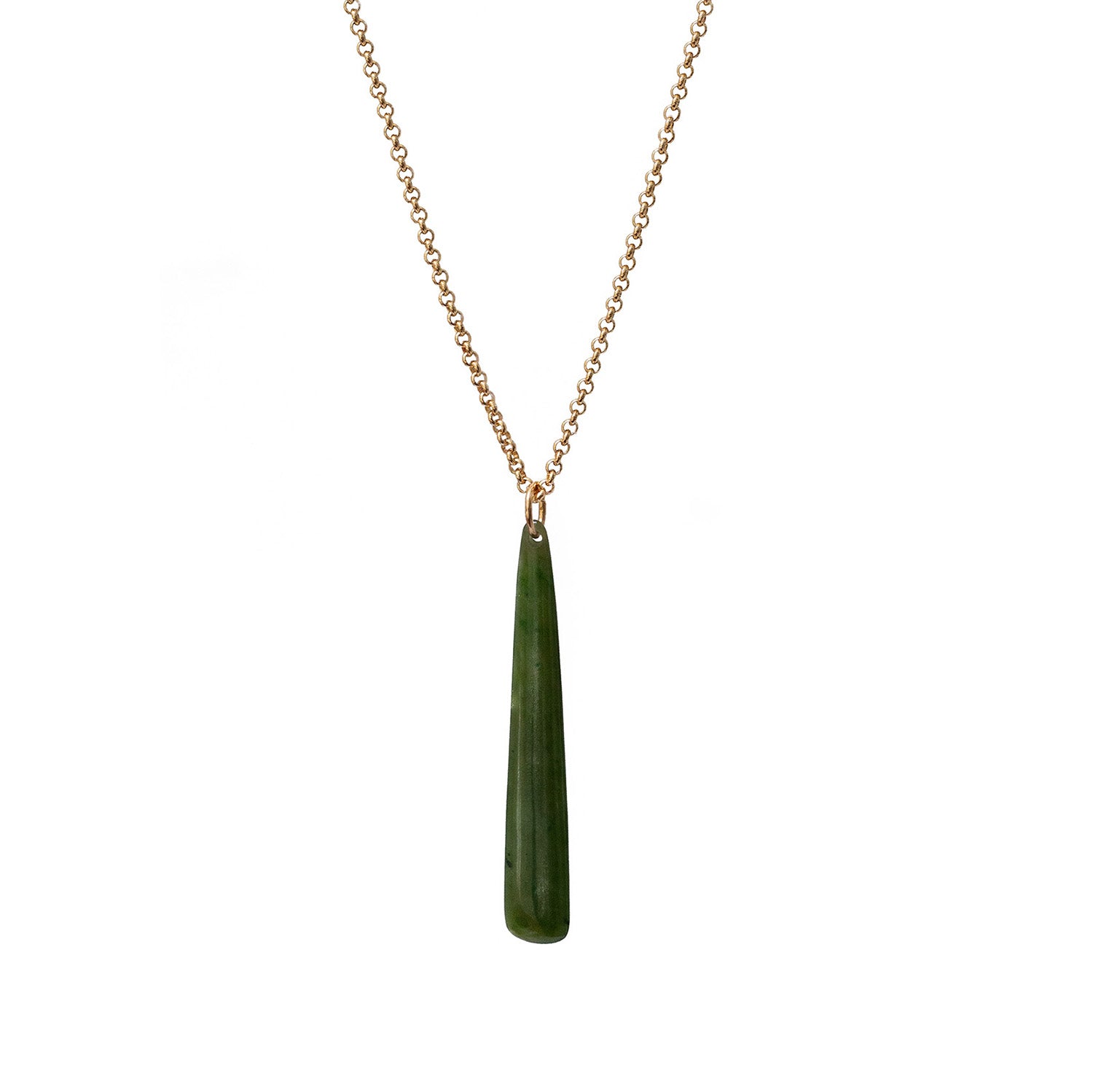 Long Alaskan Jade On 60cm Baby Belcher Chain