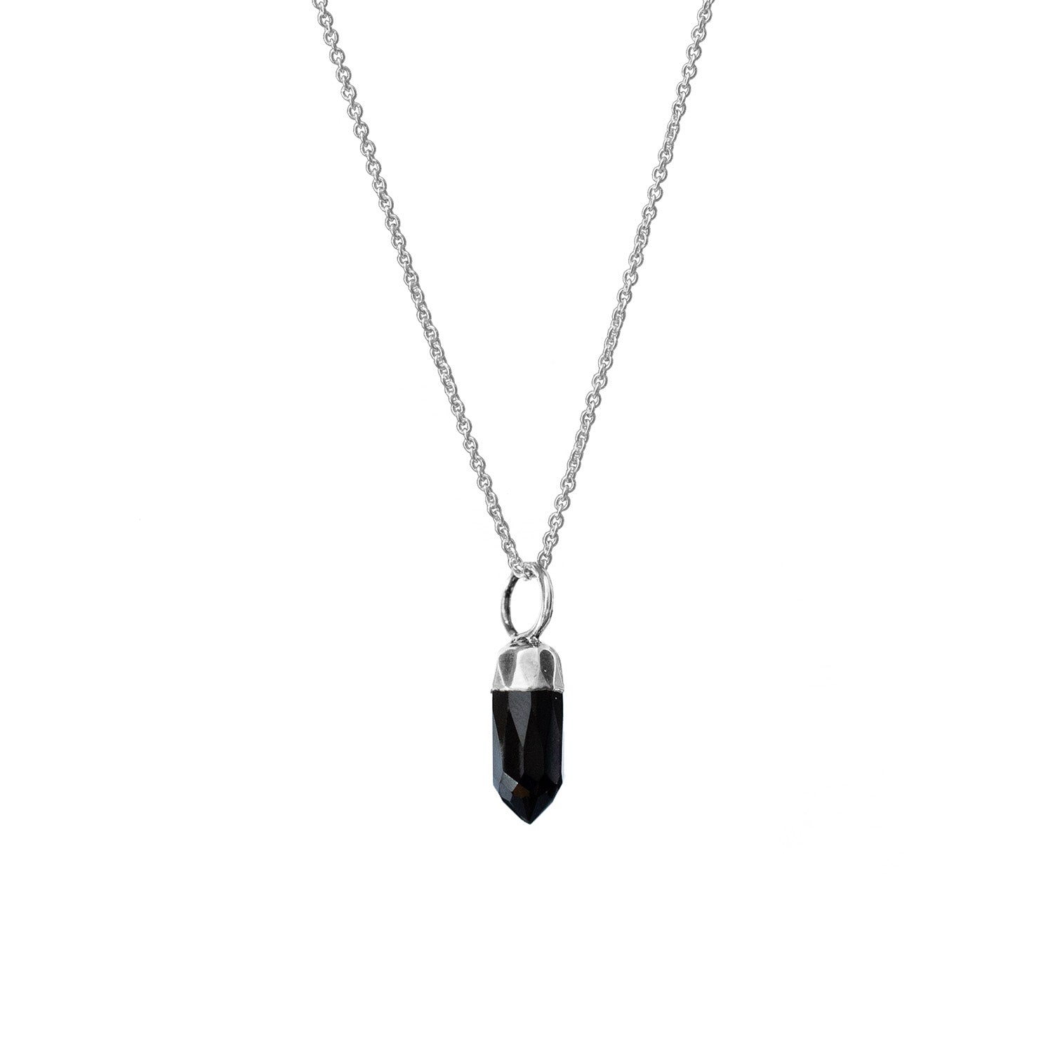 Mini Point Black Onyx Pendant On Sterling Silver