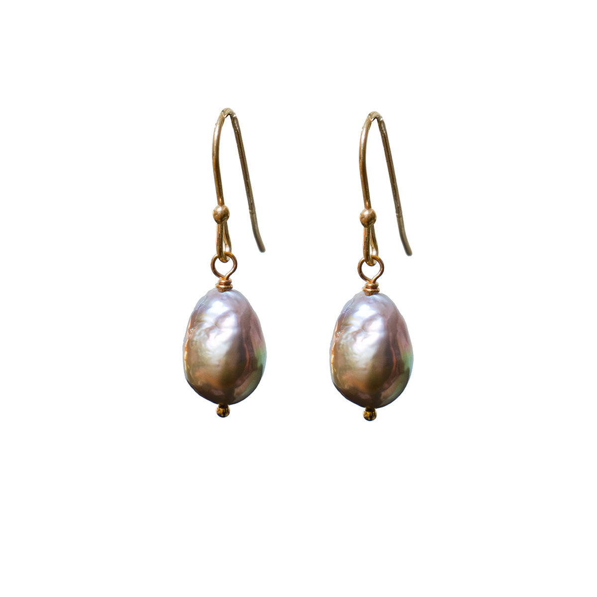 Freeform Iridescent Freshwater Pearl Earrings