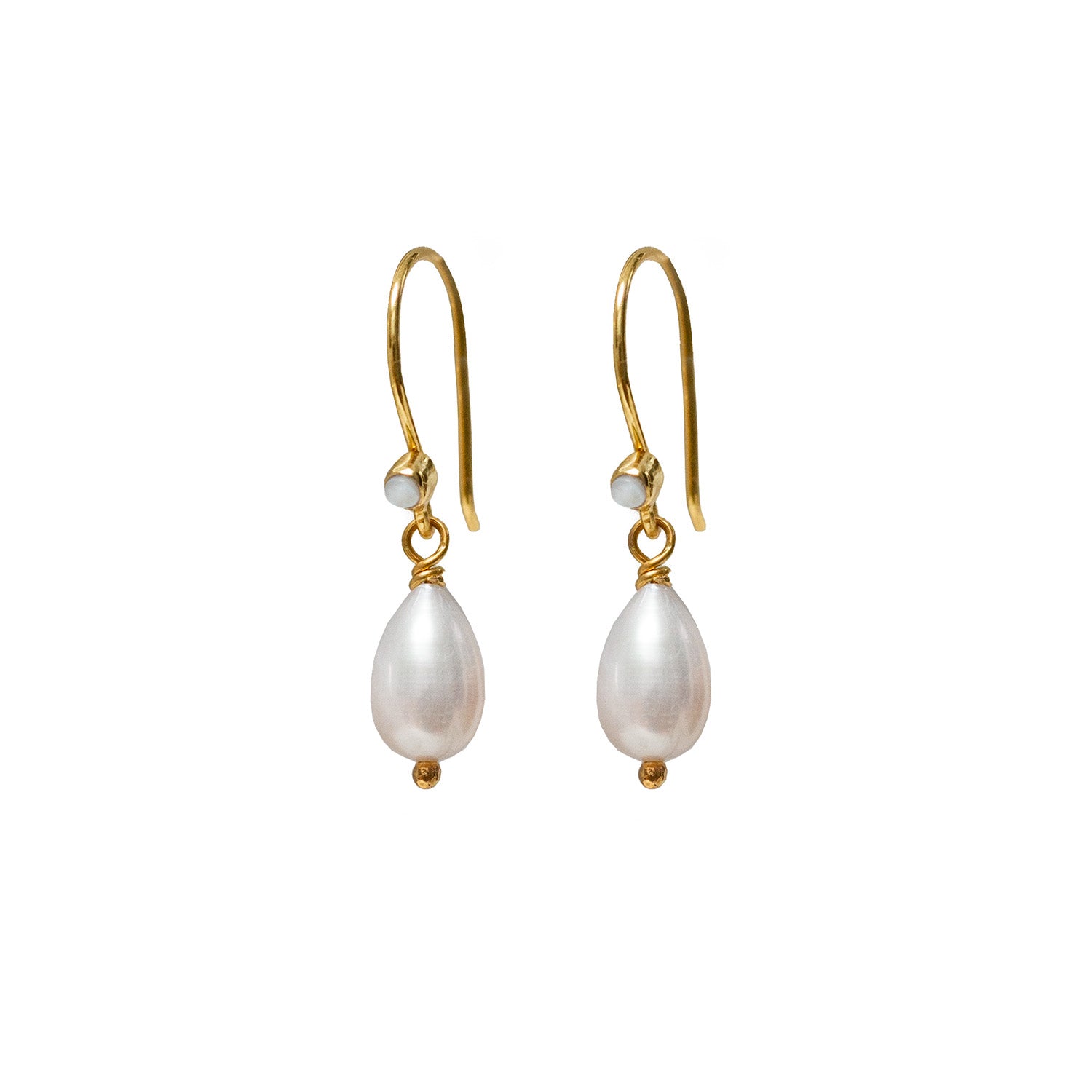 Pearl Drop With Pearl Vermeil Hook