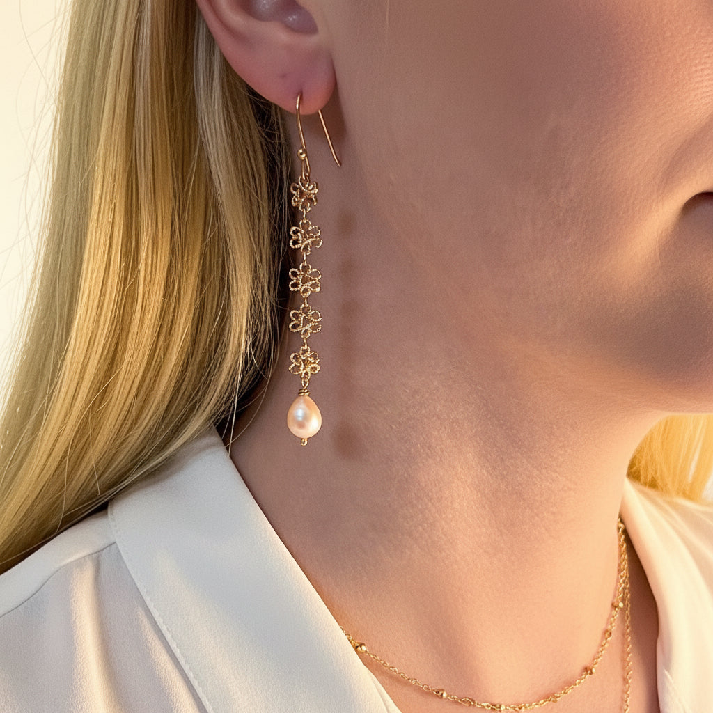 Infinity Freshwater Pearl Earrings