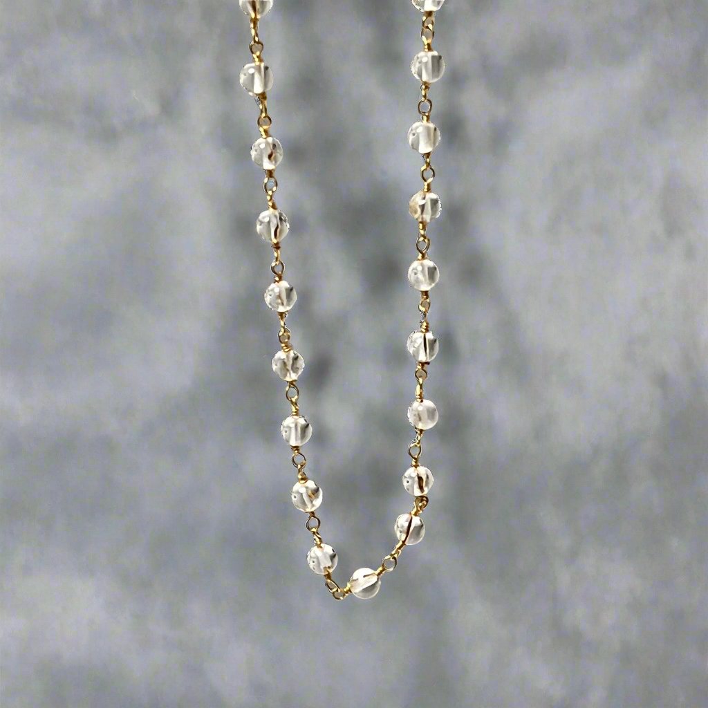 Rock Crystal Round Stone Rosary