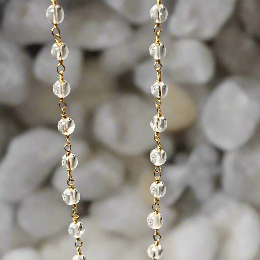 Rock Crystal Round Stone Rosary