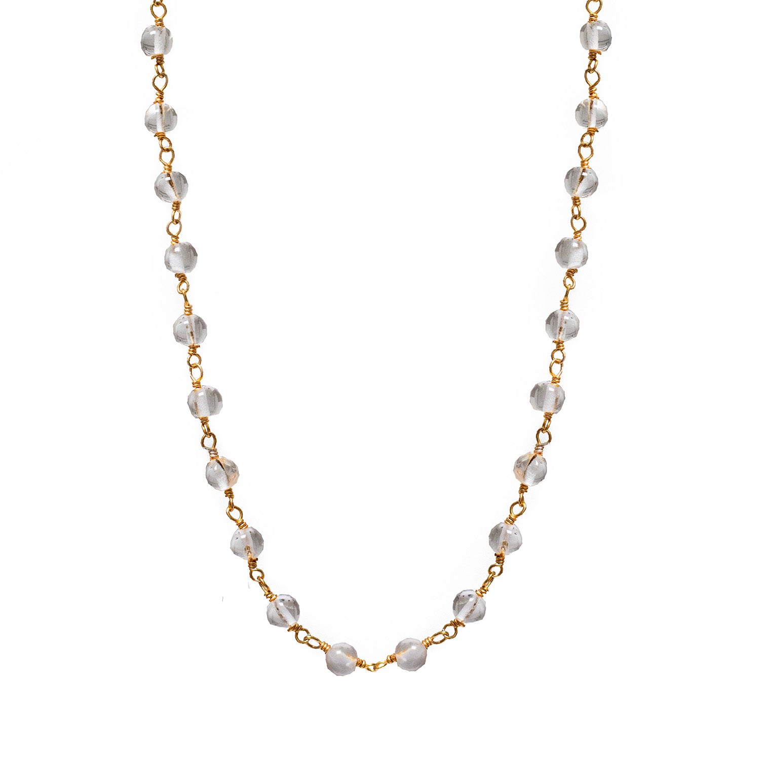 Rock Crystal Round Stone Rosary