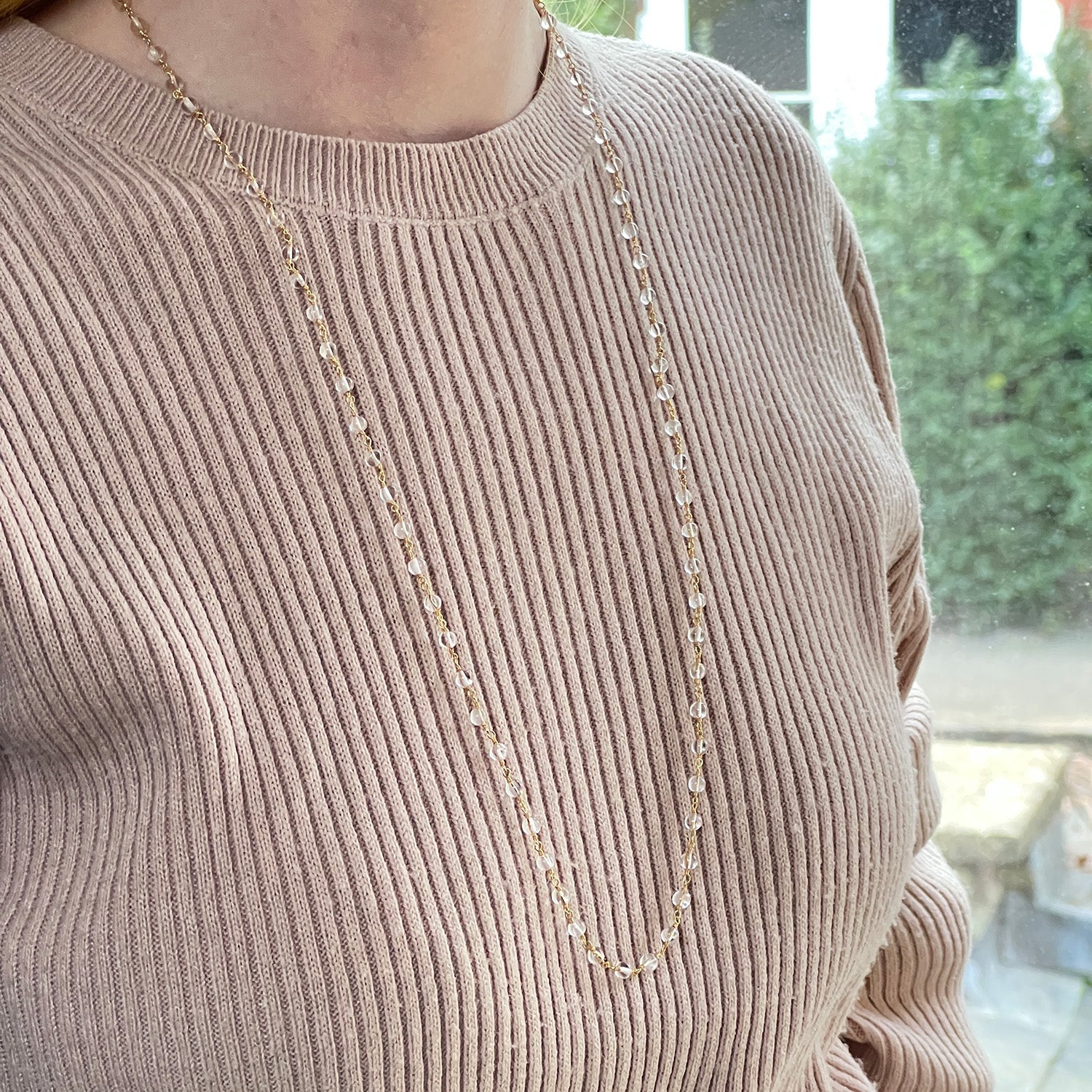 Rock Crystal Round Stone Rosary