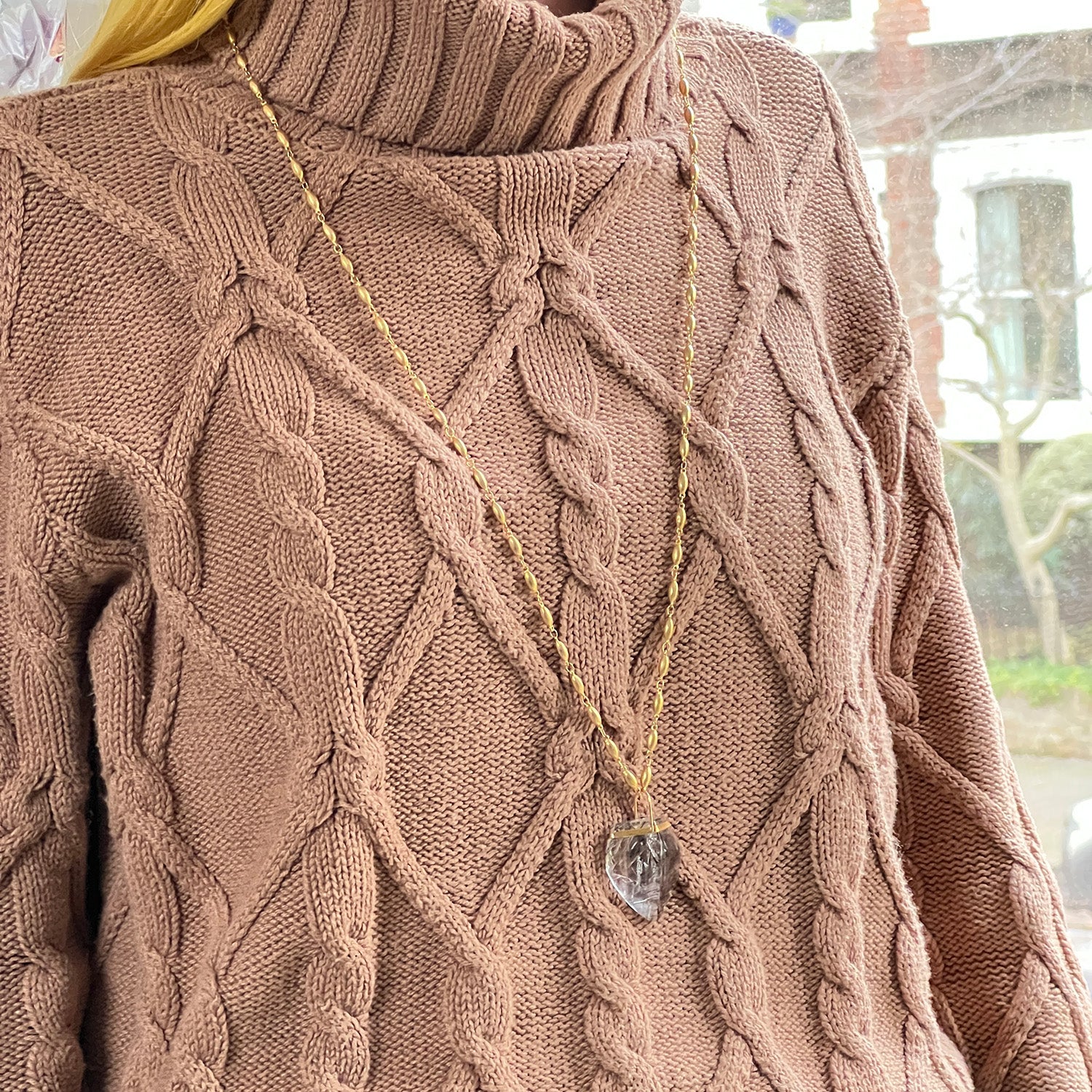 Unique Convex Rutilated Quartz On Long Pepin Chain