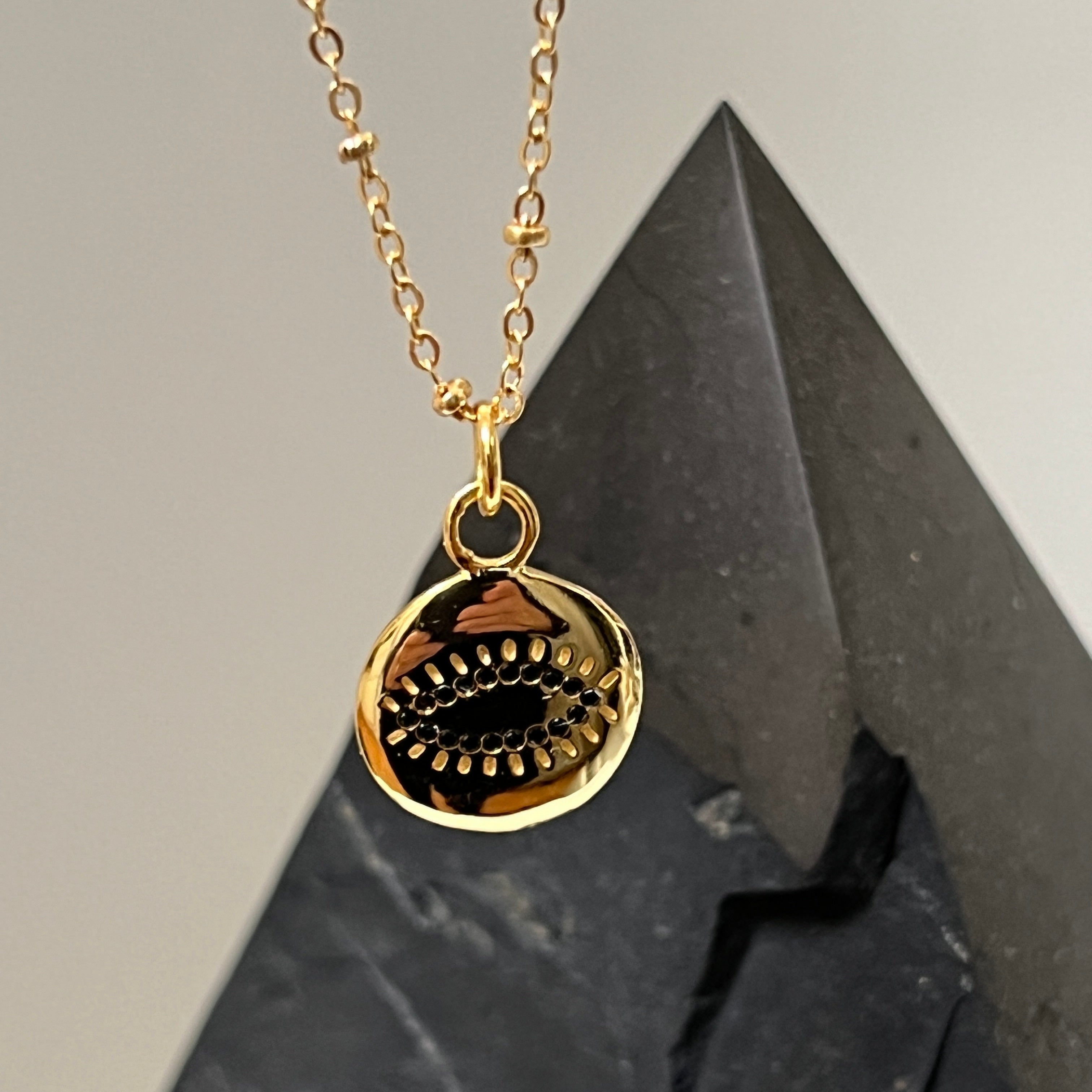 Nazar  Amulet necklace with Black zircons