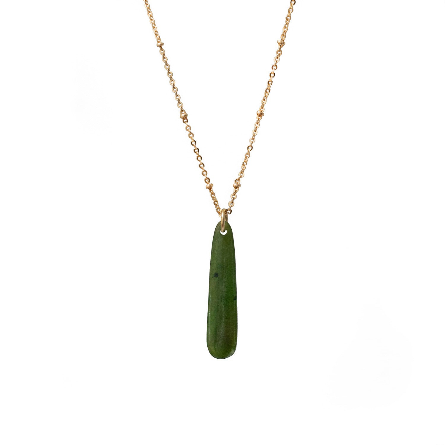 Small Alaskan Jade On 60cm Satellite Chain