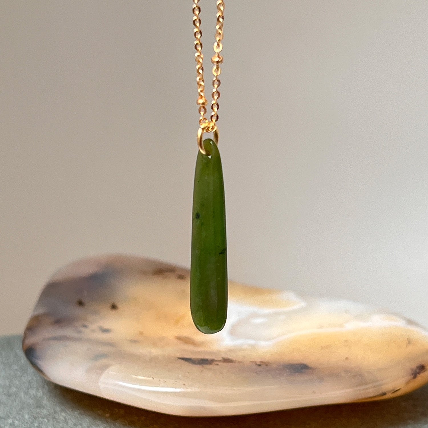 Small Alaskan Jade On 60cm Satellite Chain