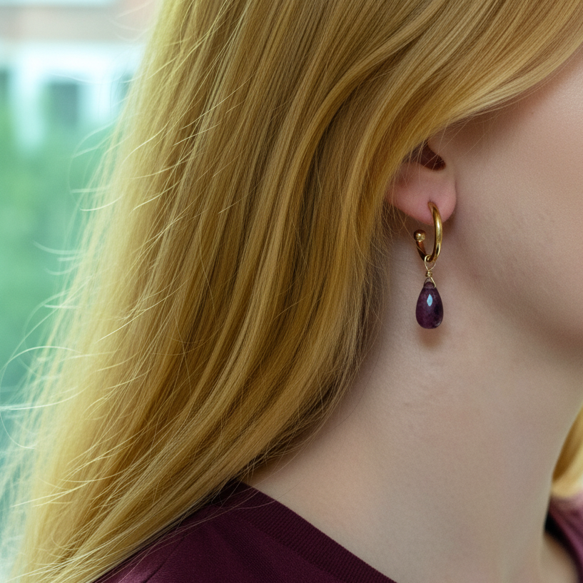 Alexa Creole Earring With Ruby