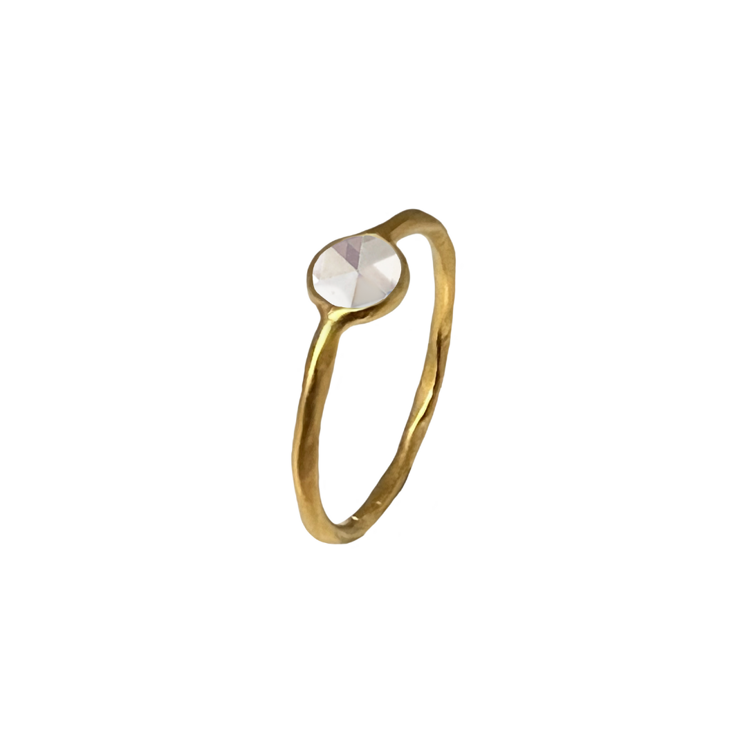 Polki Crystal Ring Vermeil