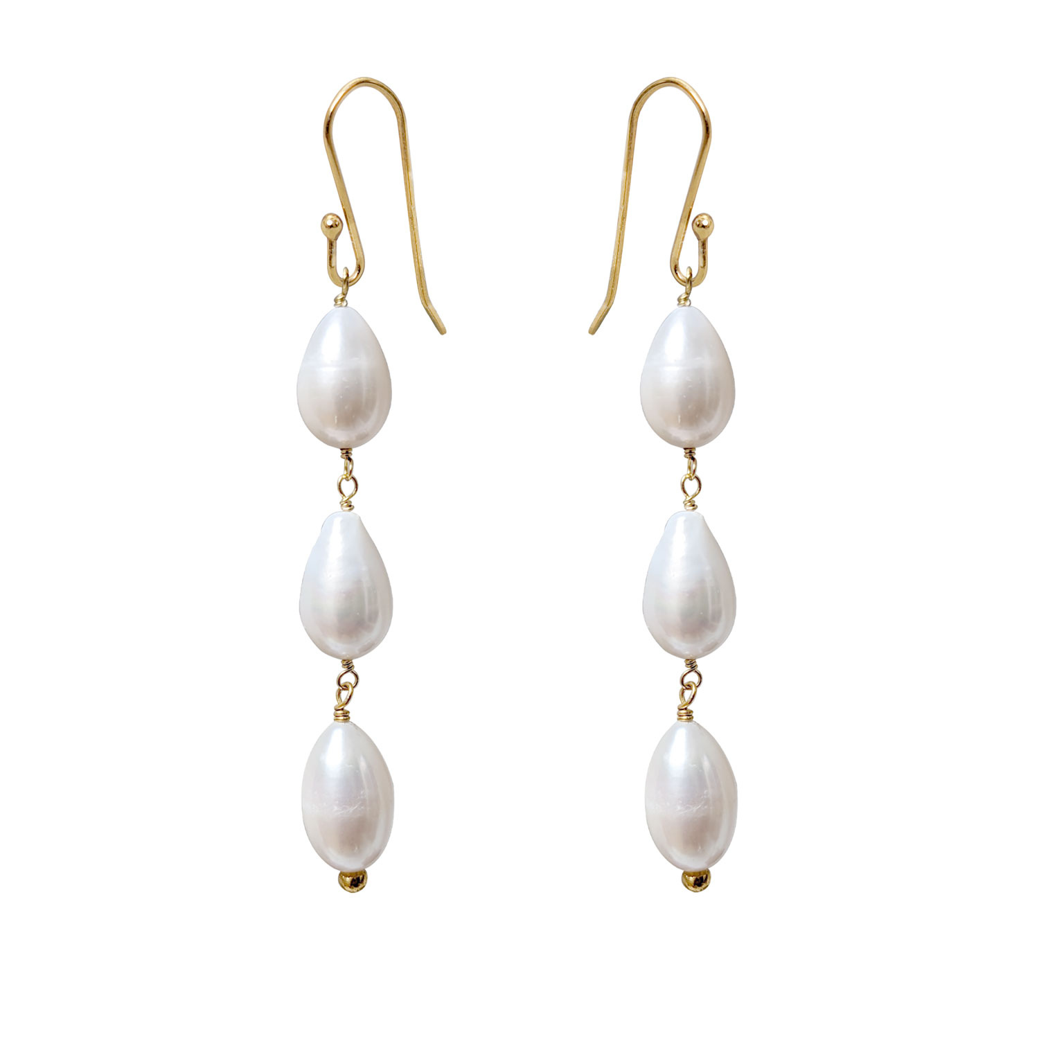 Diana 3 Drop freshwater Pearl Earrings