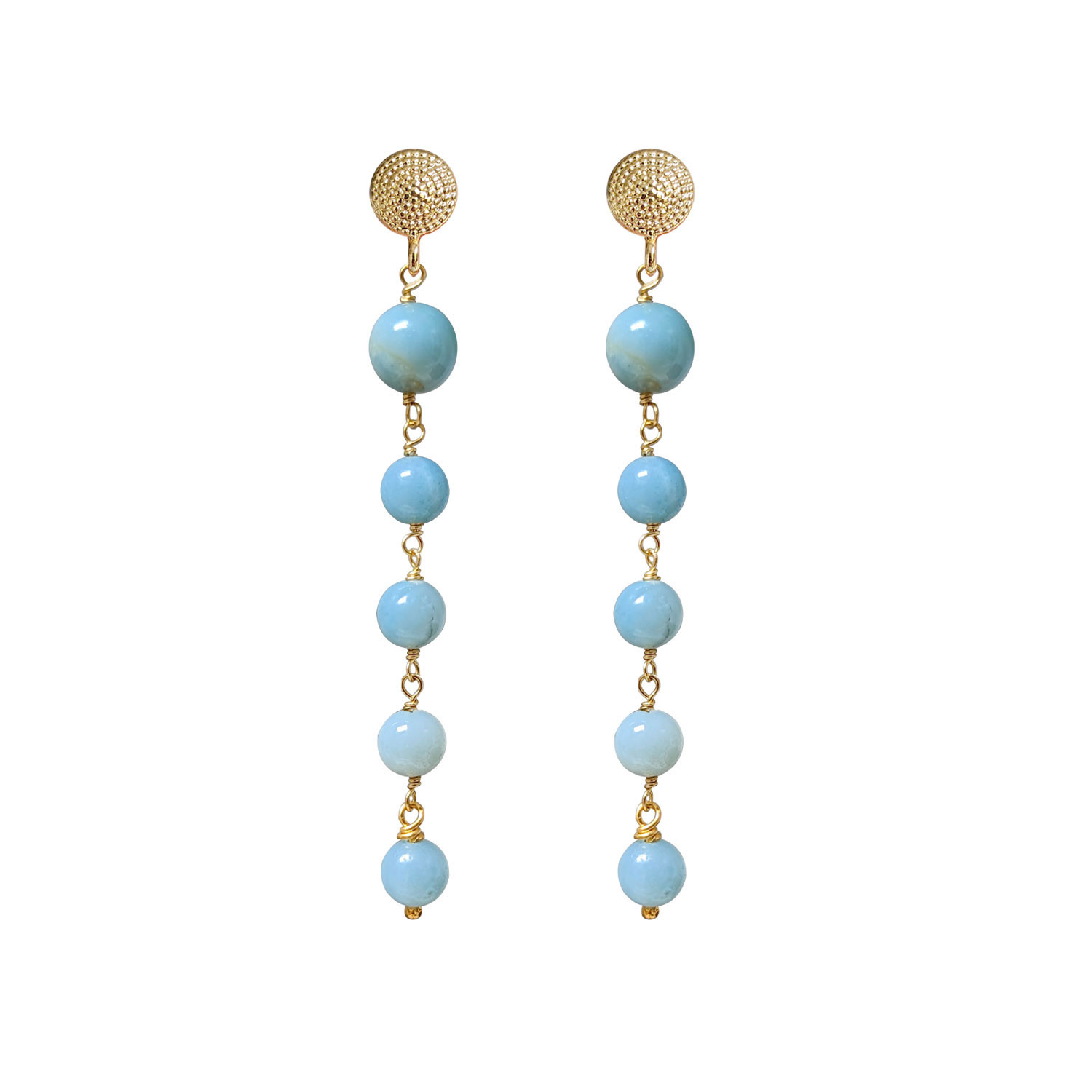 Talia 5 stone Amazonite earrings