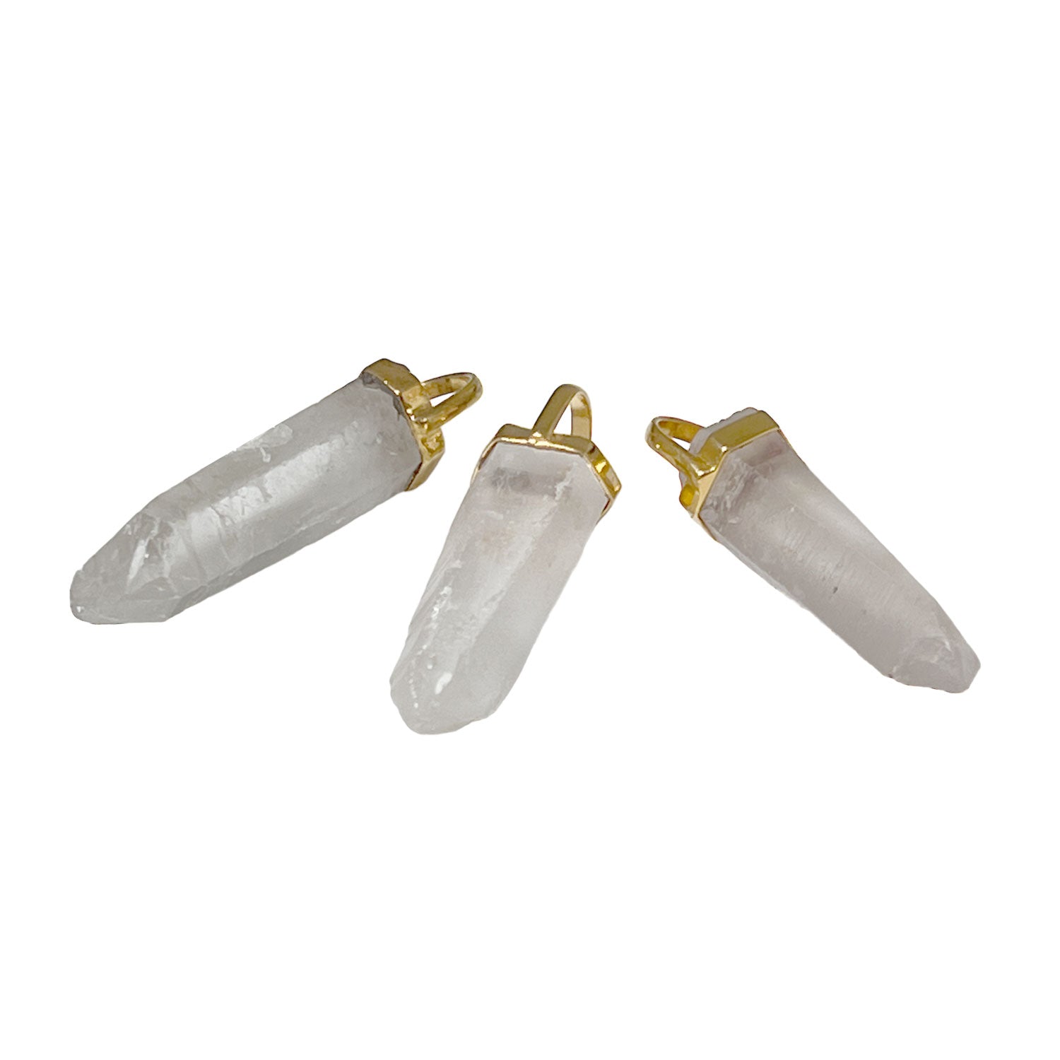 Raw Rock Crystal Point Pendant (sold individually or on a long satellite chain)