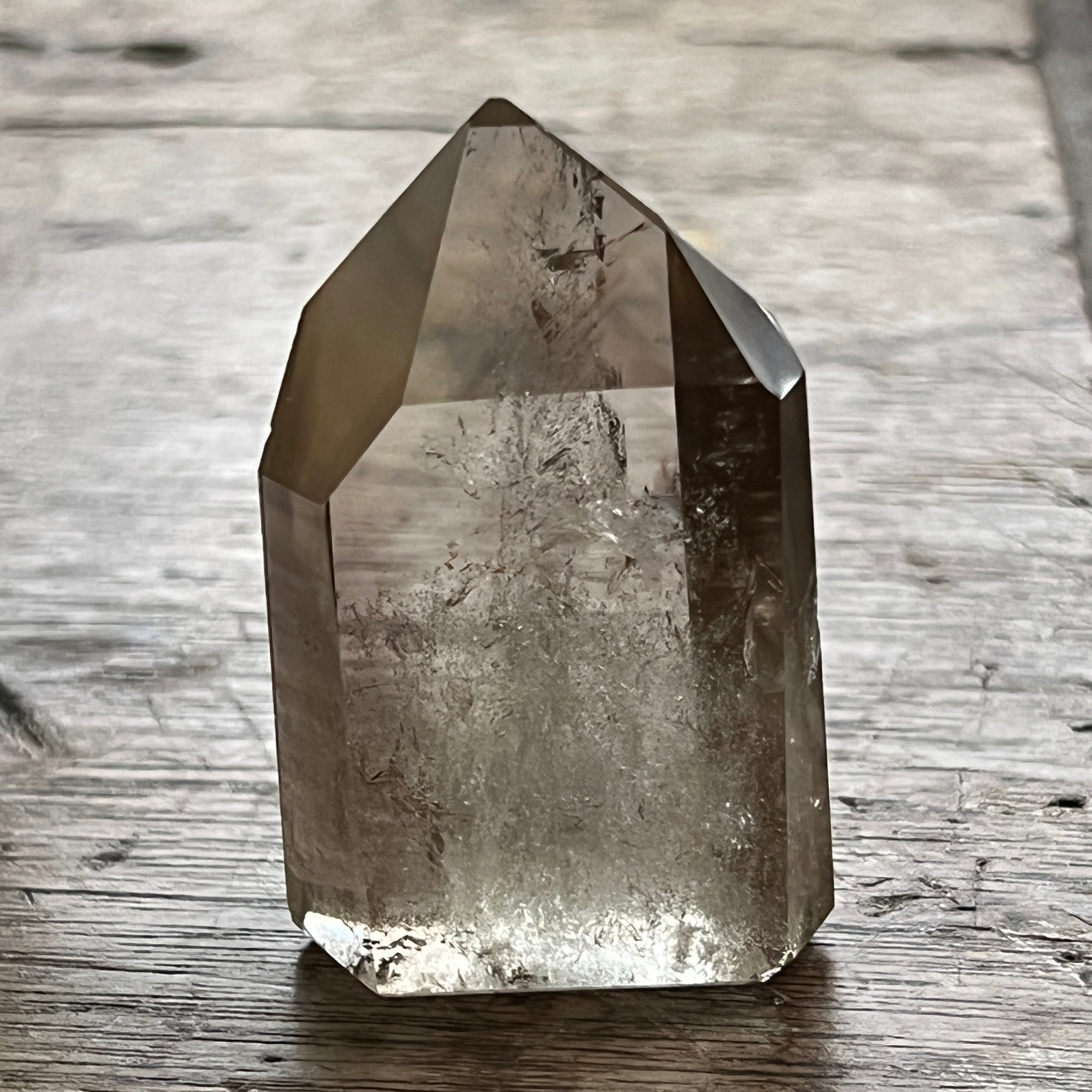 Isis and phantom Smokey quartz crystal citrinated