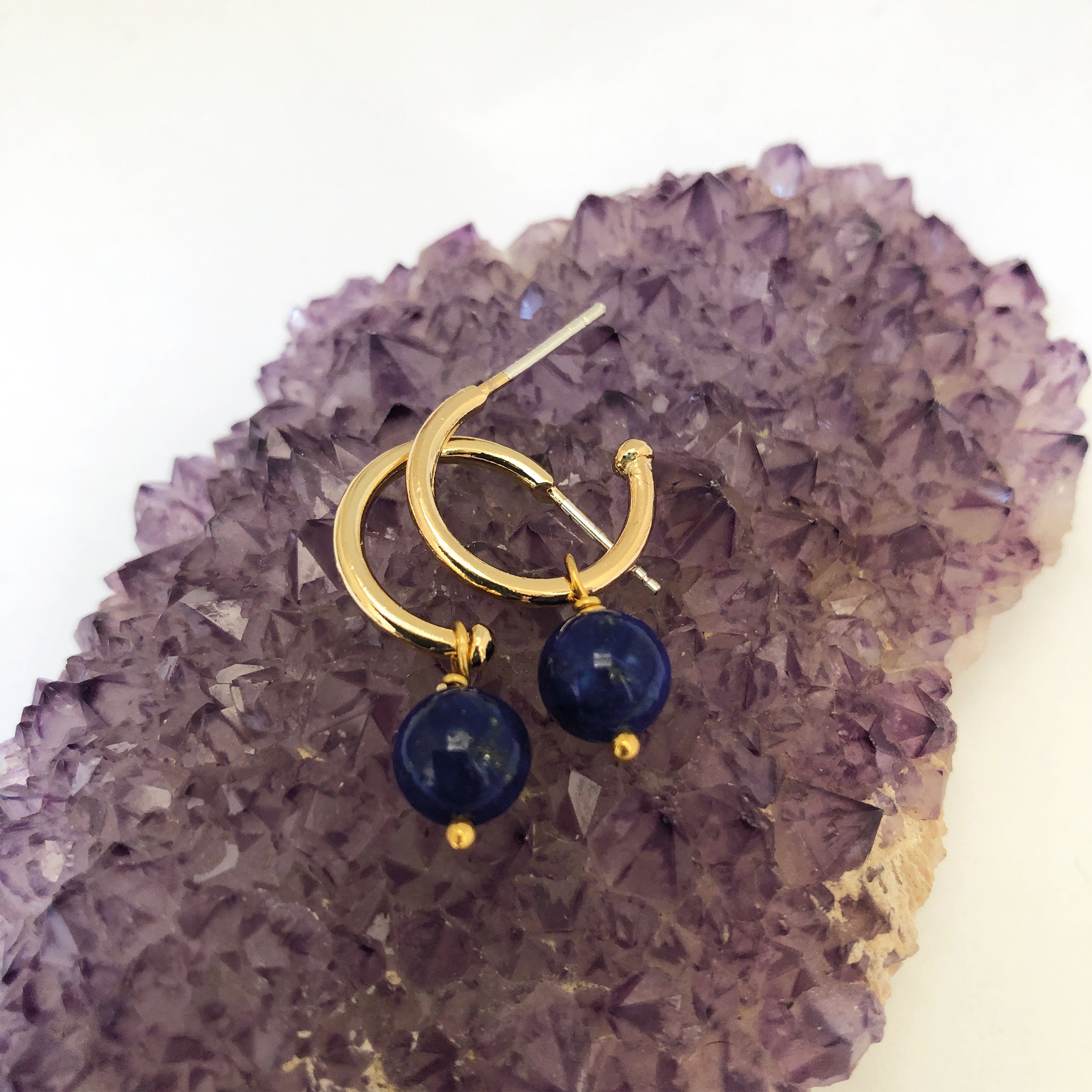 Alexa Creole Earrings Lapis Lazuli