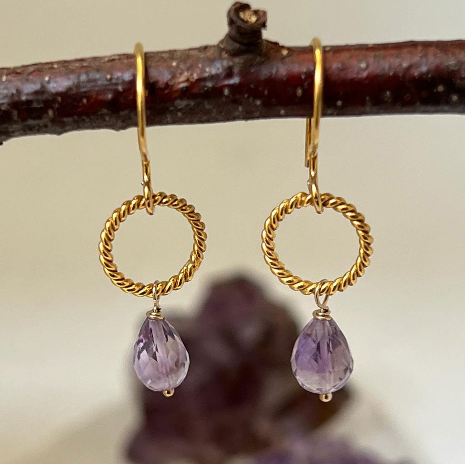 Alexis Faceted Amethyst Drop earrings