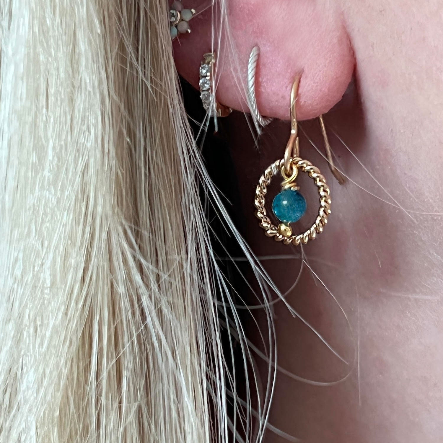 Alexis Earrings Blue Apatite