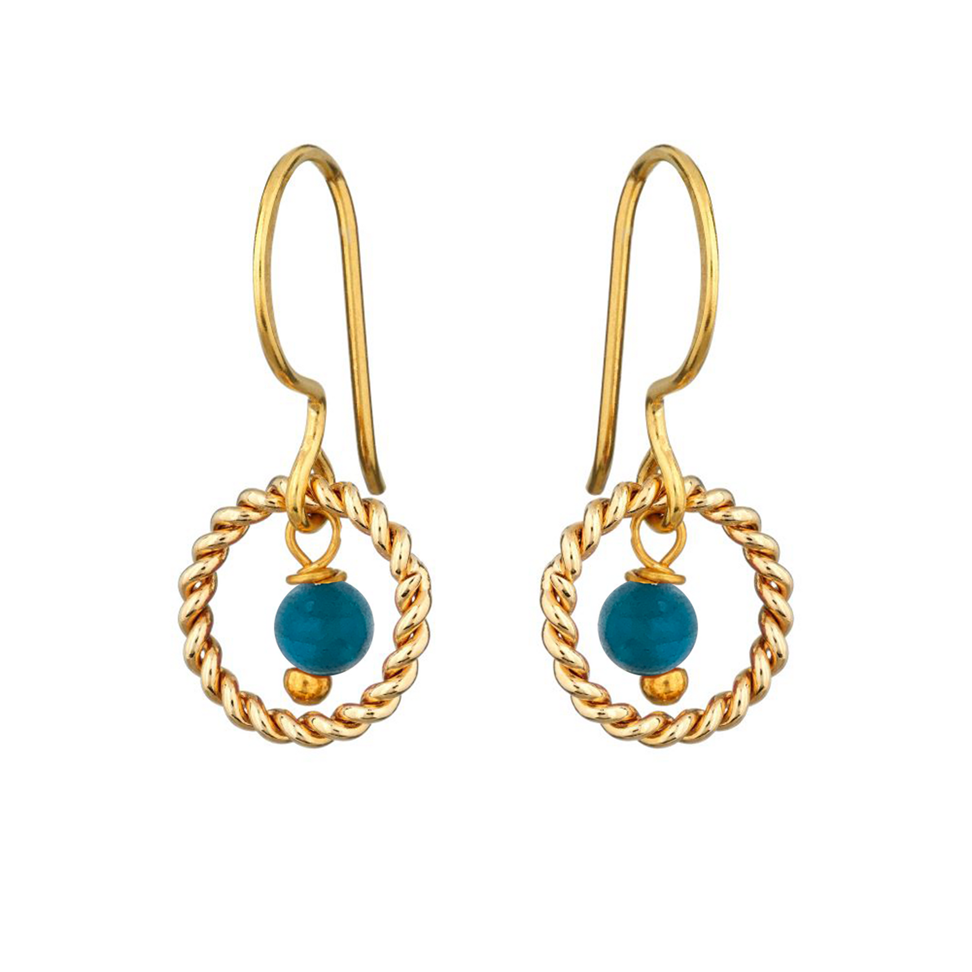 Alexis Earrings Blue Apatite - Mirabelle Jewellery