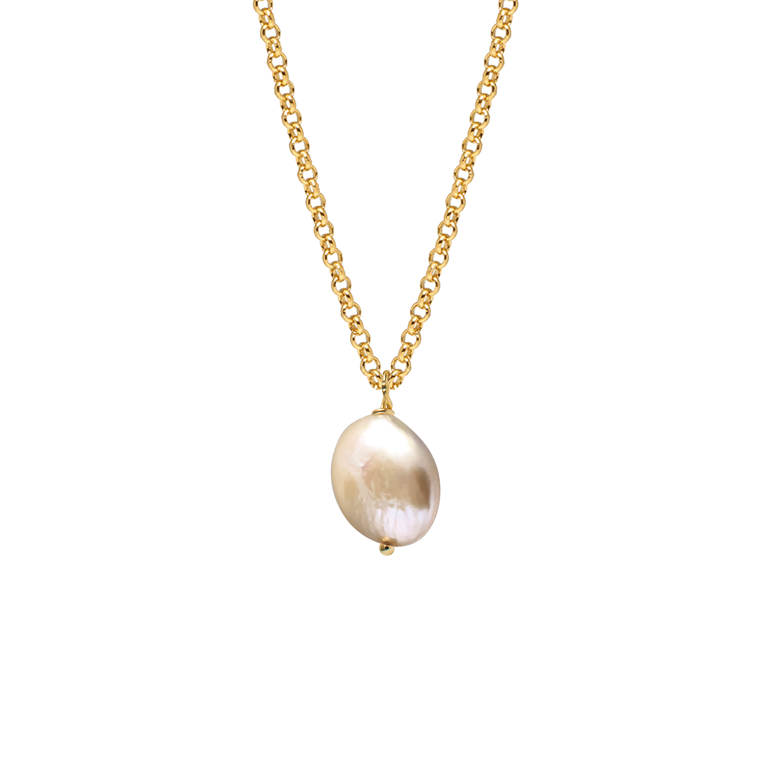 Iridescent Coin Pearl Pendant