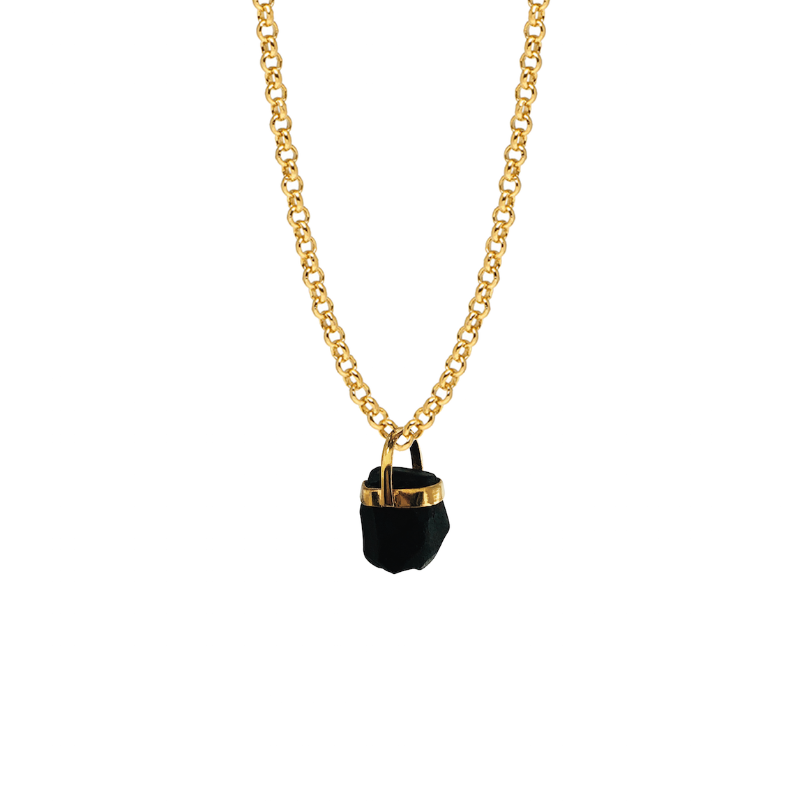 Black Tourmaline Bridge Set Pendant - Mirabelle Jewellery