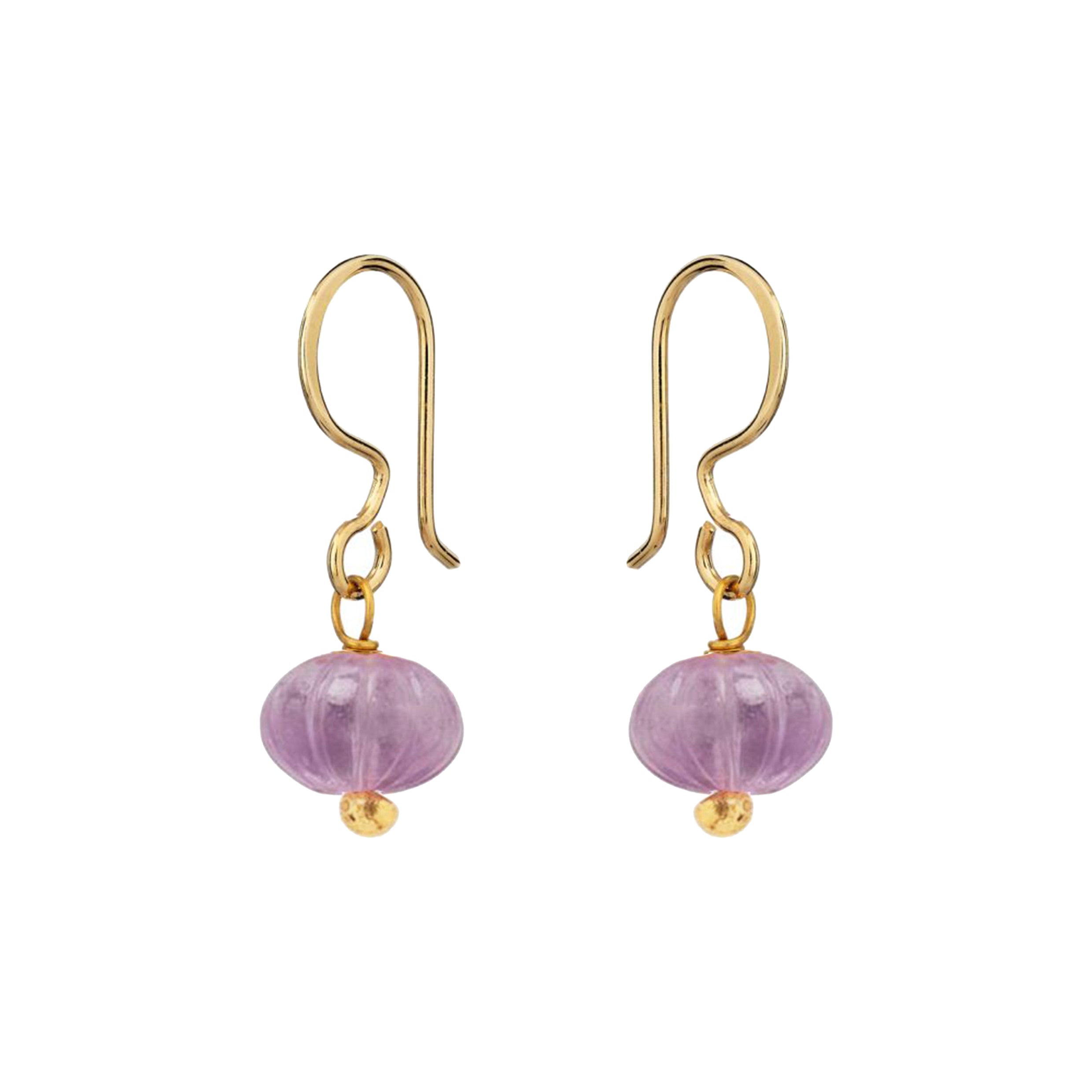Carved Amethyst Earrings - Mirabelle Jewellery