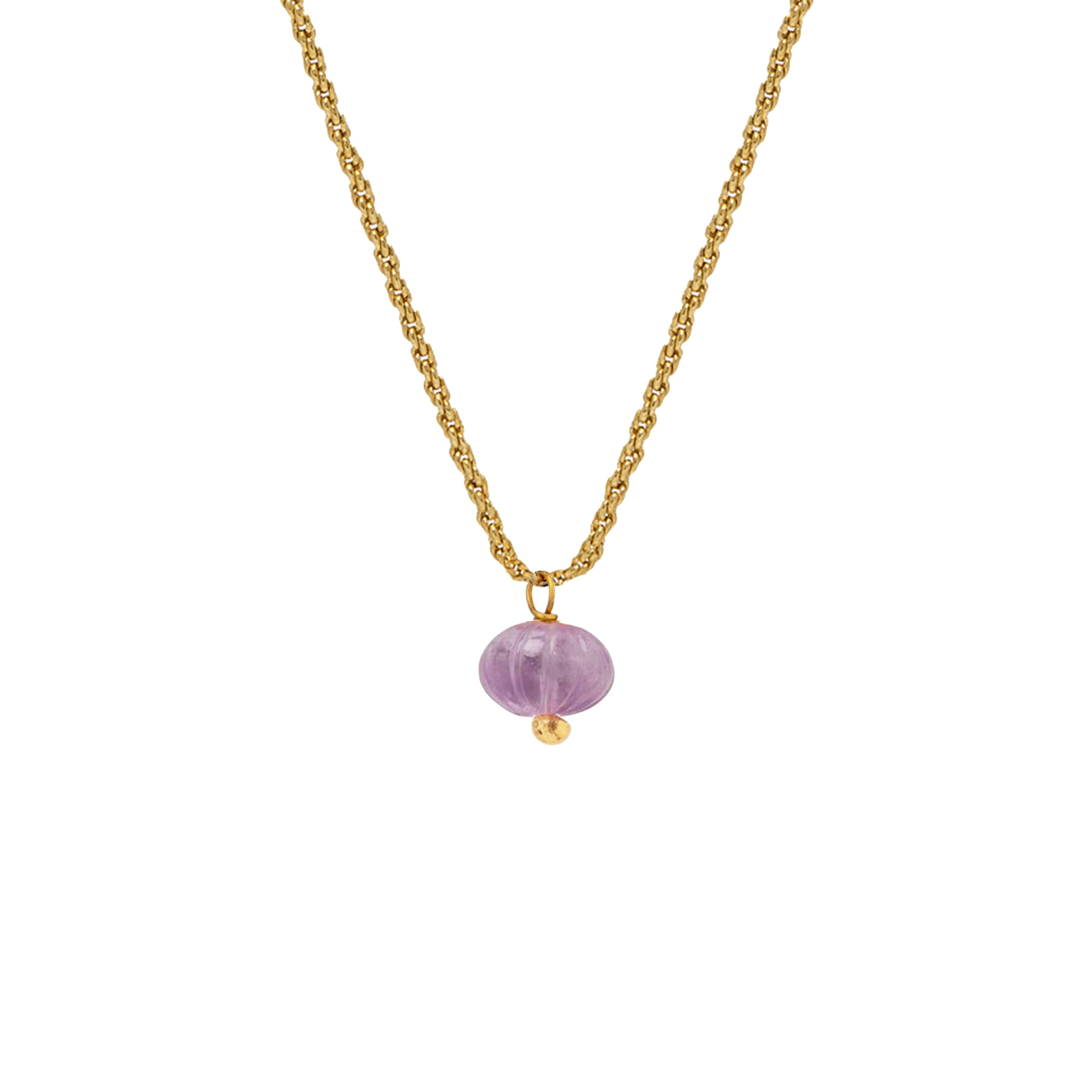 Carved Amethyst Pendant - Mirabelle Jewellery