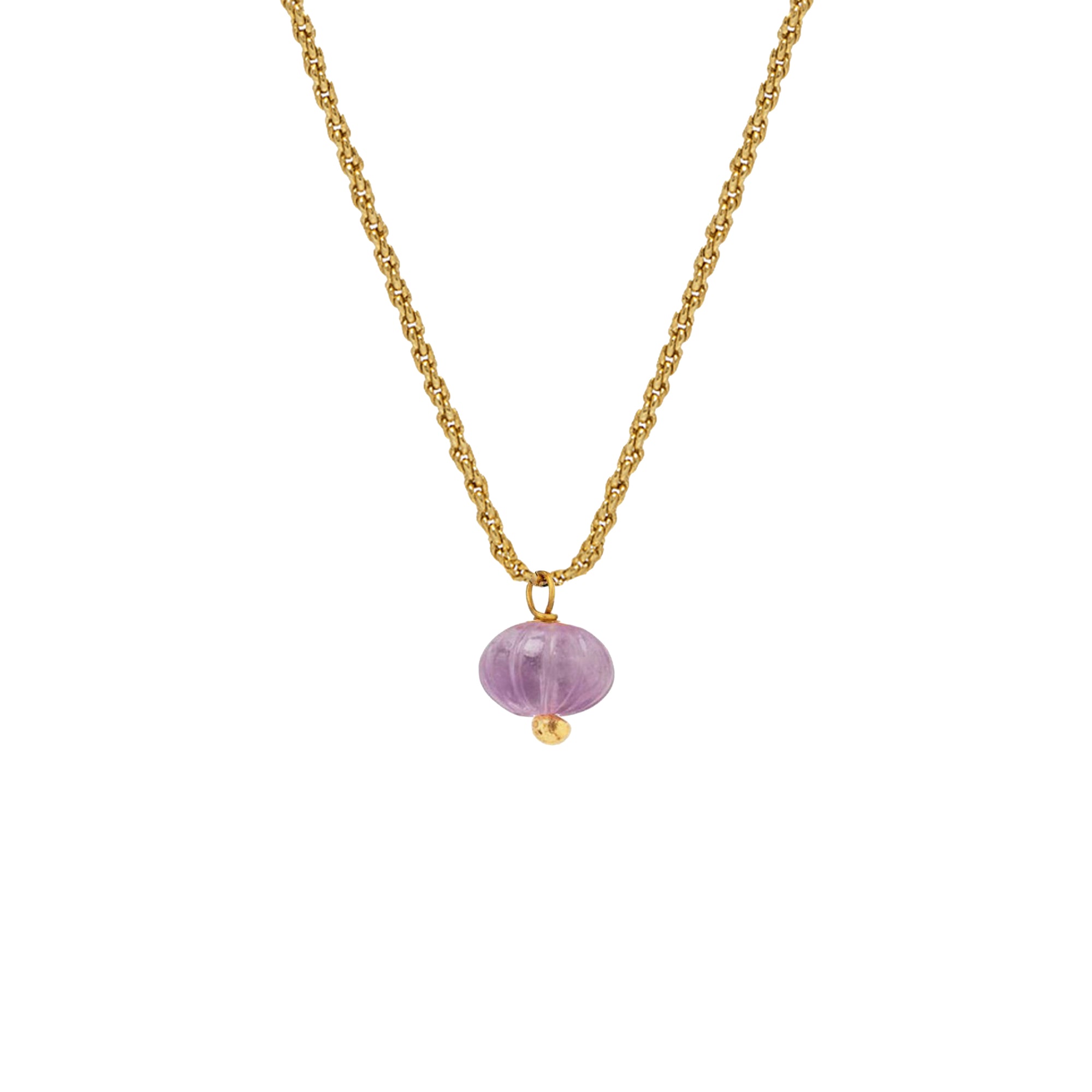 Carved Amethyst Pendant - Mirabelle Jewellery