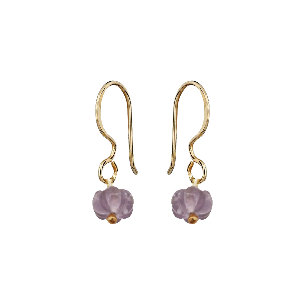 Carved Mini Amethyst Earrings - Mirabelle Jewellery