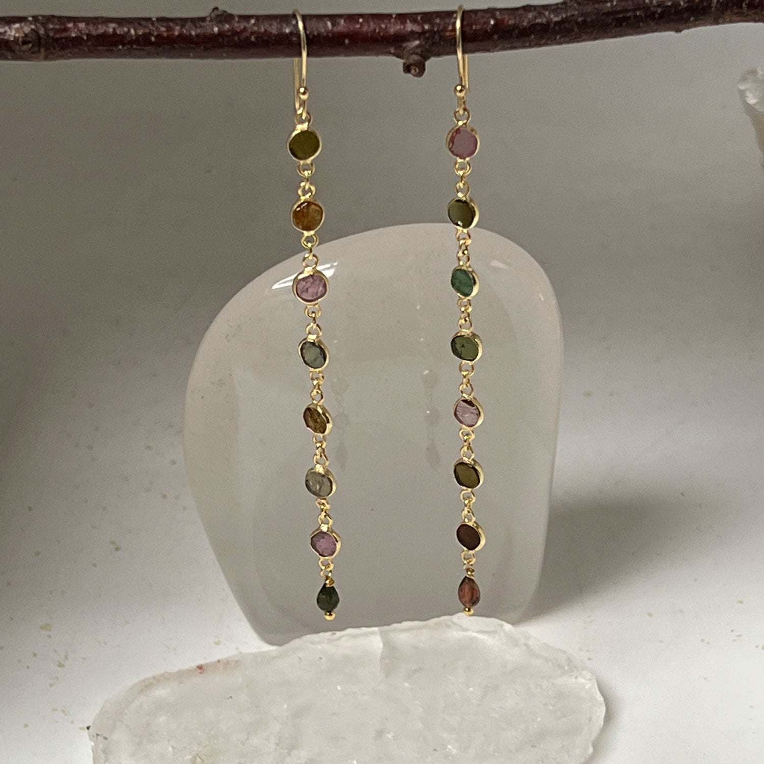 Tourmaline Confetti Vermeil earrings