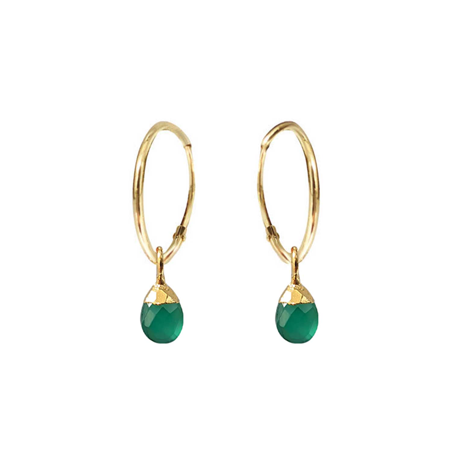 Cora Creole Green Onyx Briolette earrings