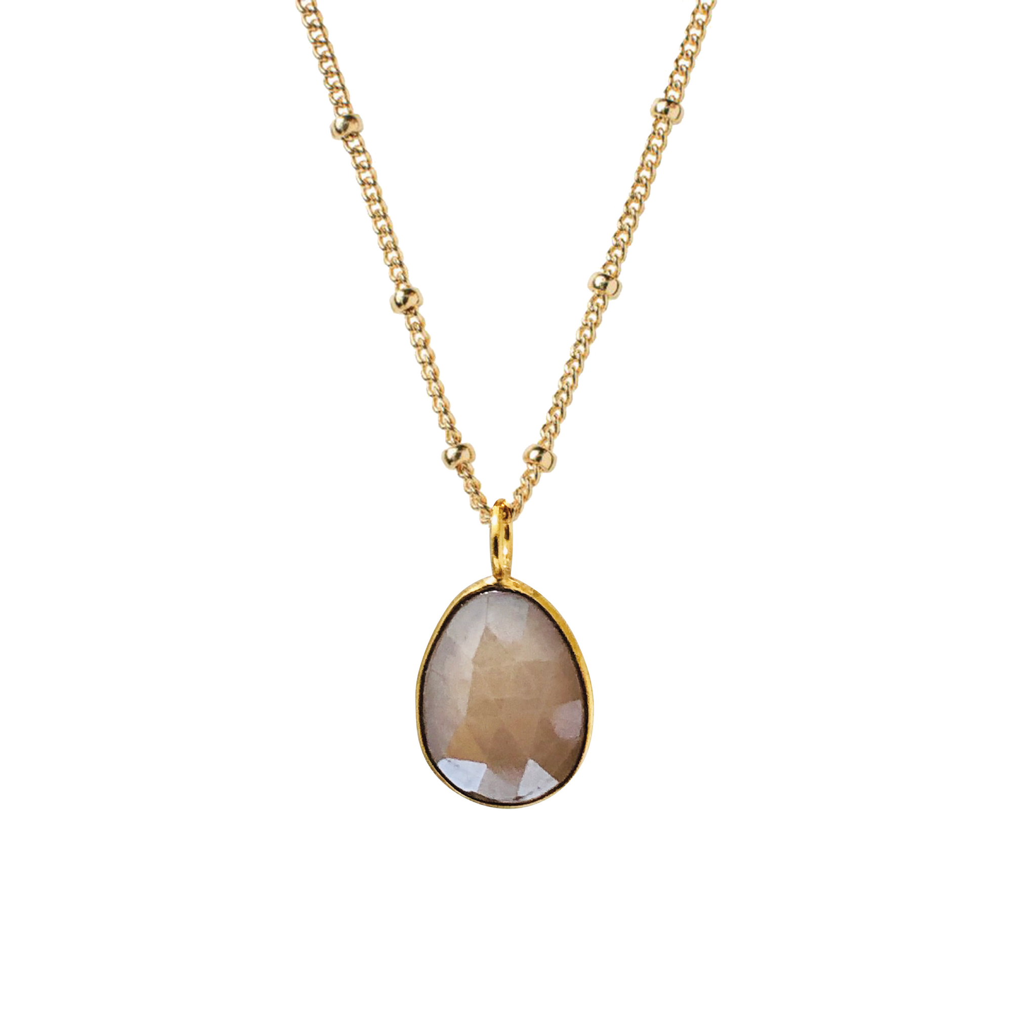Facetted Silverite Pink Stone Pendant