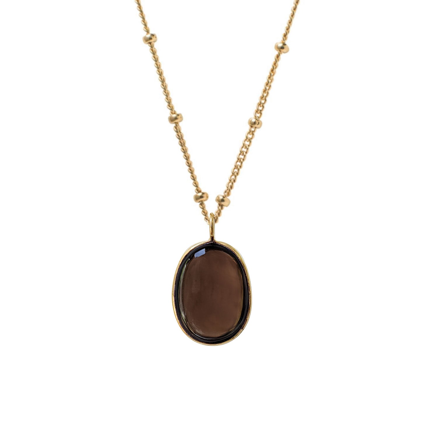 Freeform Smokey Quartz Bezel set pendant