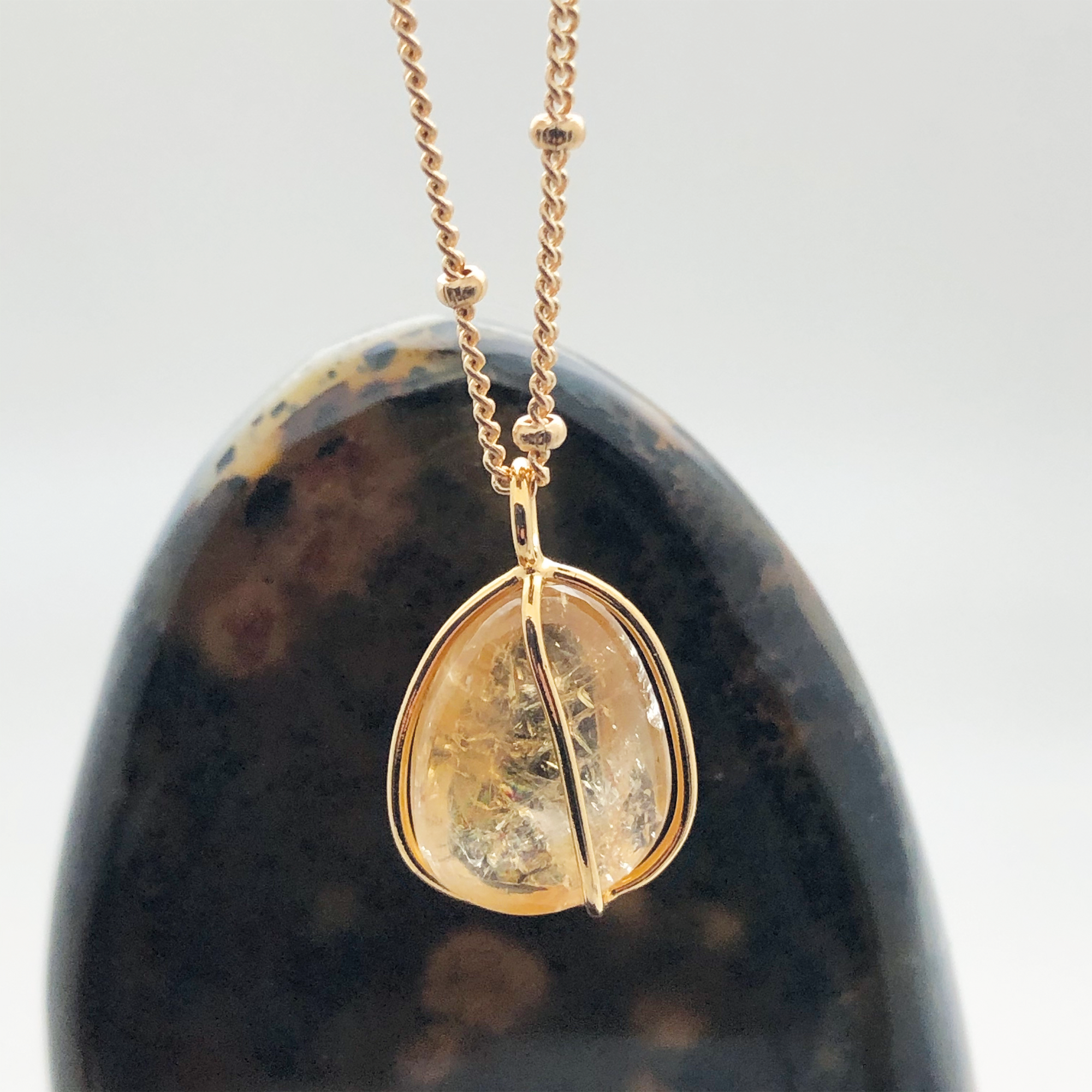 Freeform Pebble Citrine Pendant