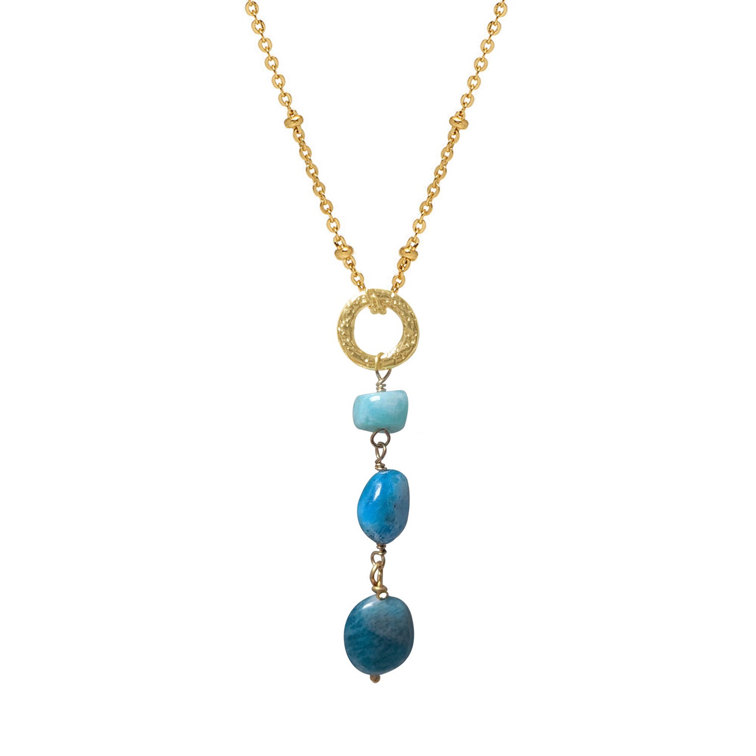 Gita 3 stone Pendant Amazonite & Apatite