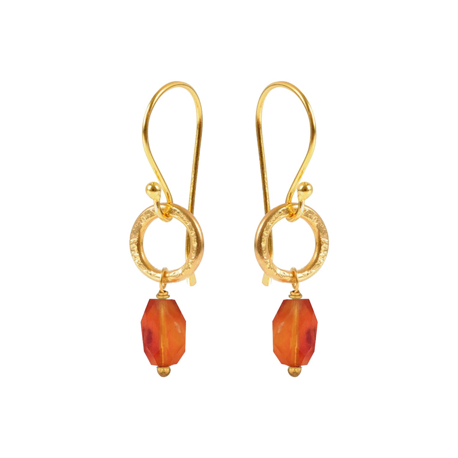 Gita Earrings Faceted Carnelian