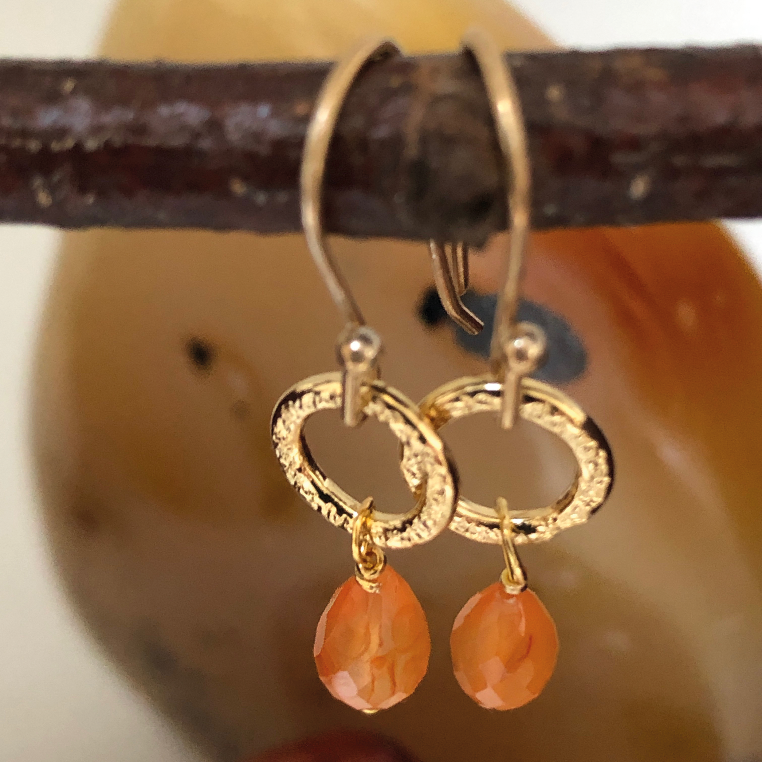 Gita Earrings Mandarin Carnelian