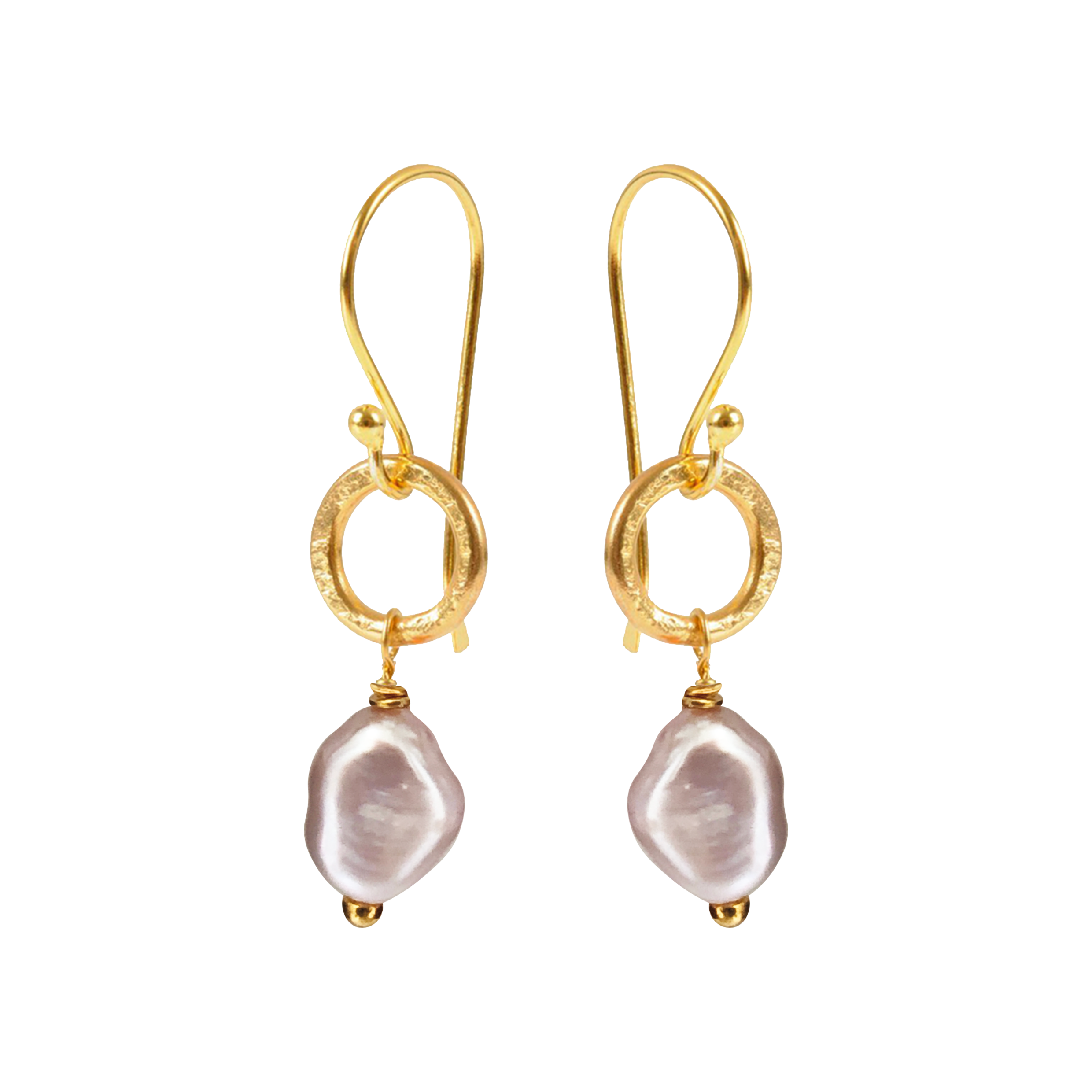 Gita Earrings Small Baroque Pink Pearl