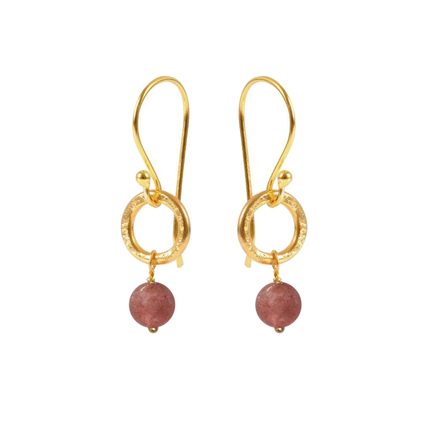 Gita Earrings Strawberry Quartz