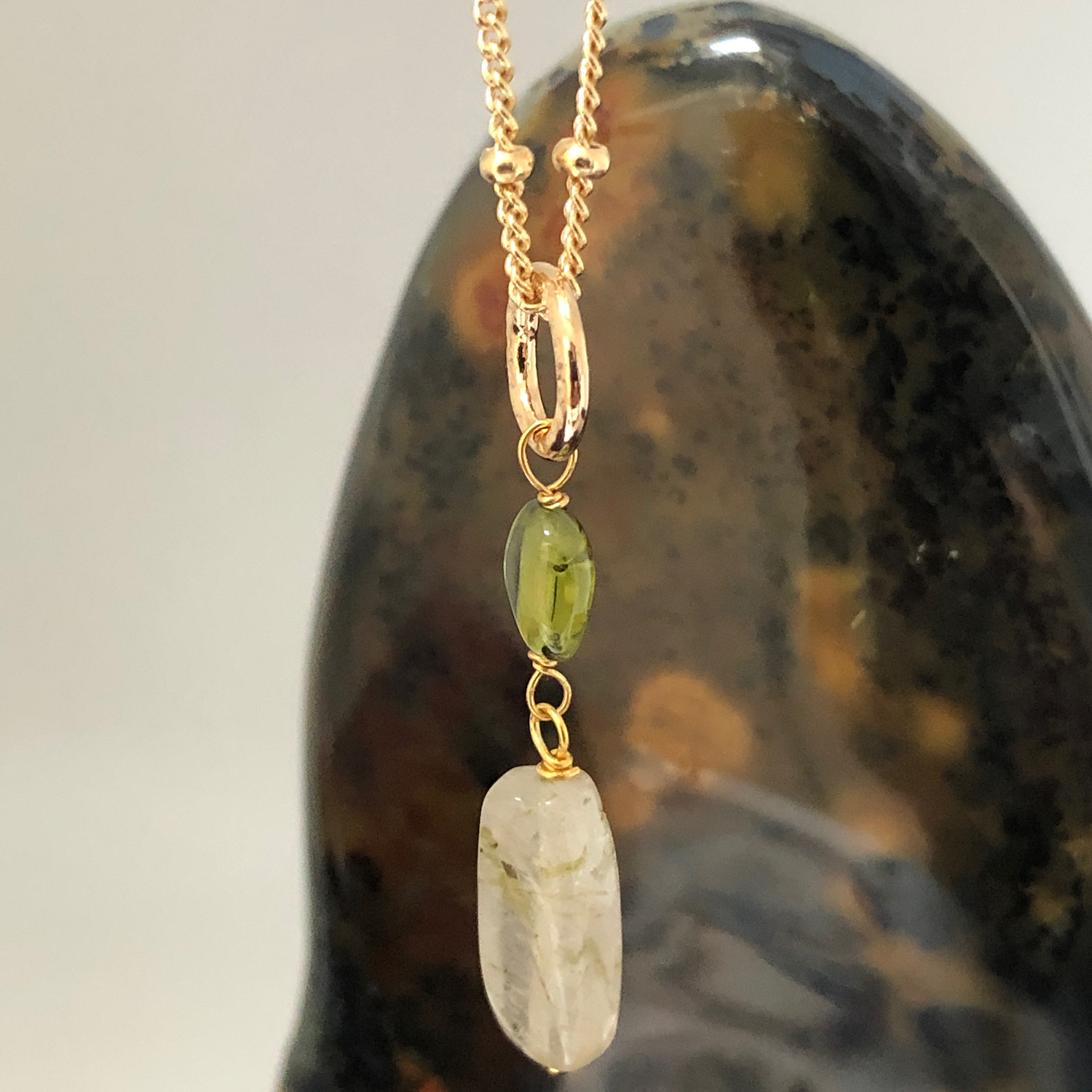 Gita Pendant Peridot & Rutil Quartz