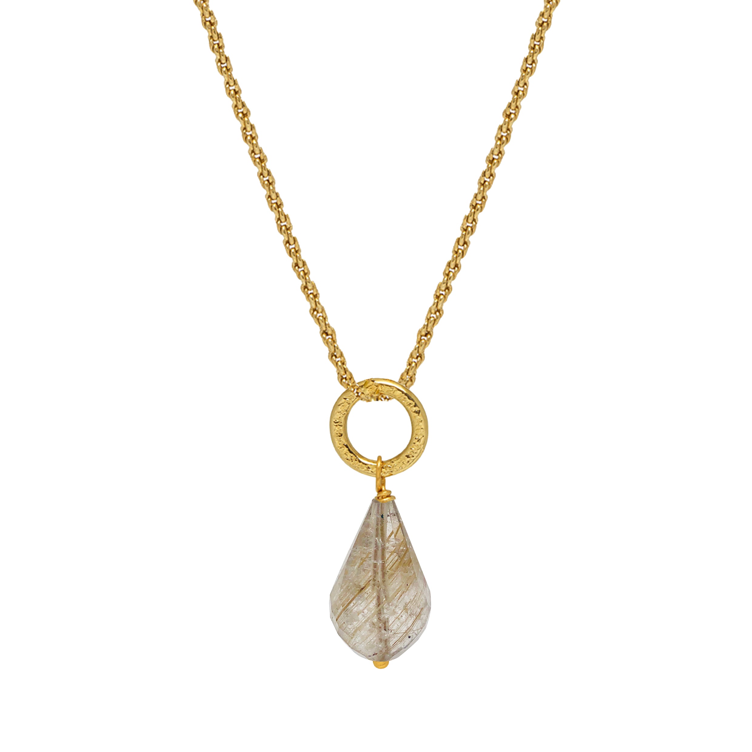 Gita Pendant Golden Rutil Quartz - Mirabelle Jewellery