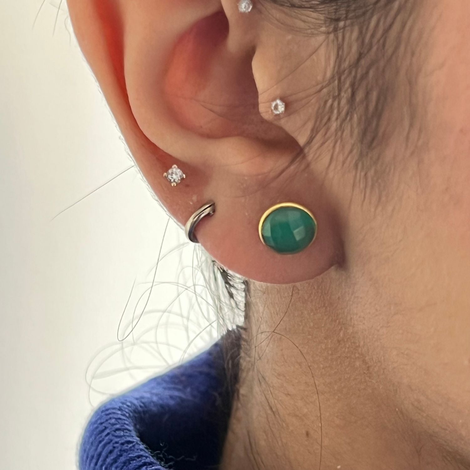 Clara Green Onyx Studs