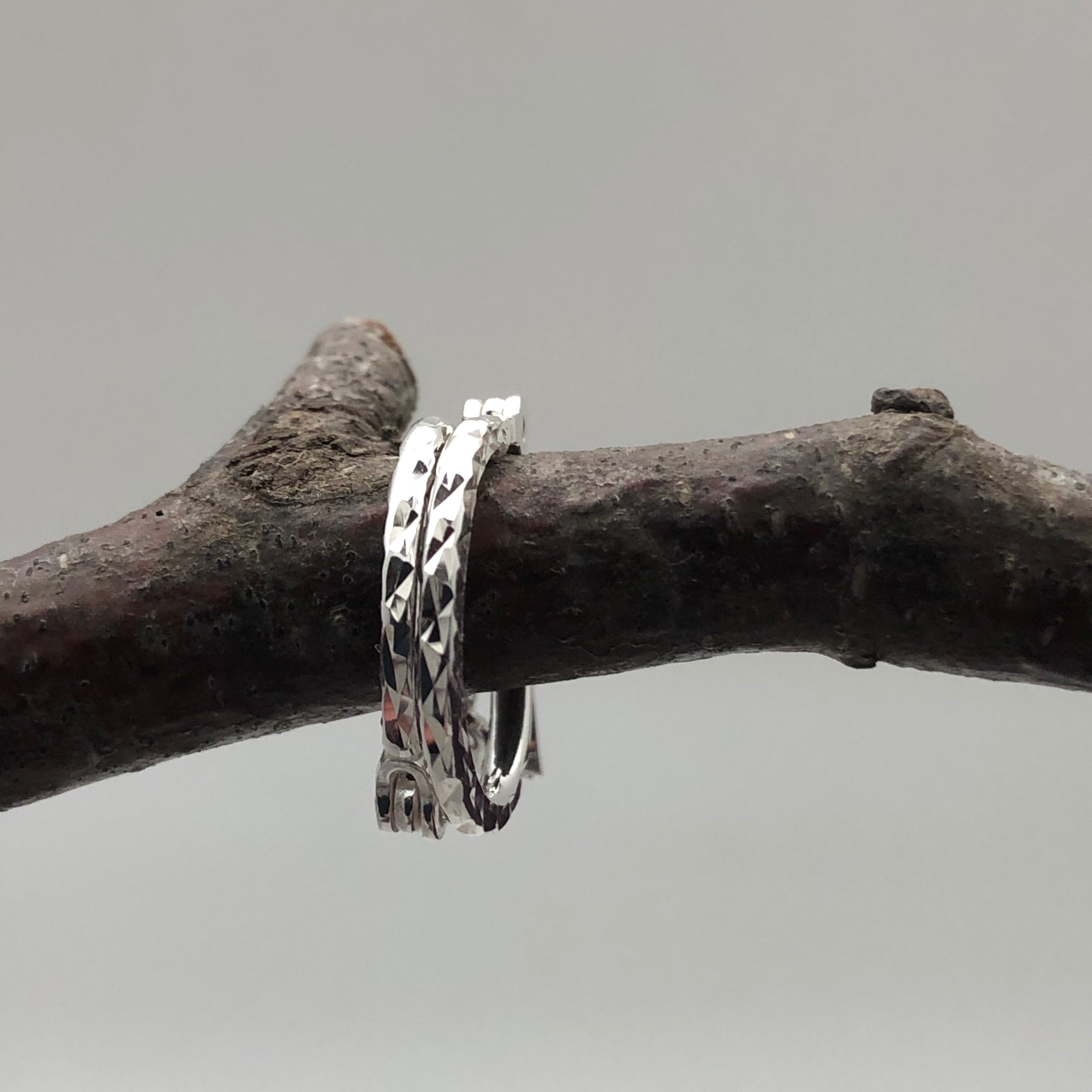 Mini Diamante Creole Sterling Silver