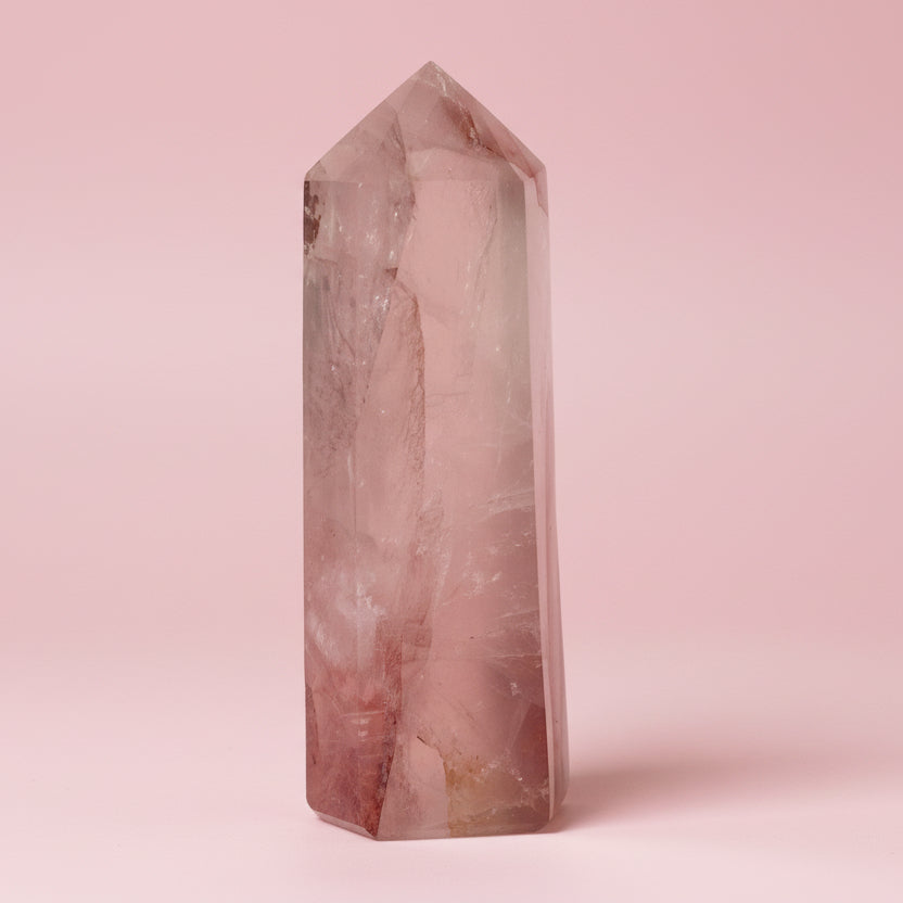 Tall Hematoid quartz Tower from Madagascar