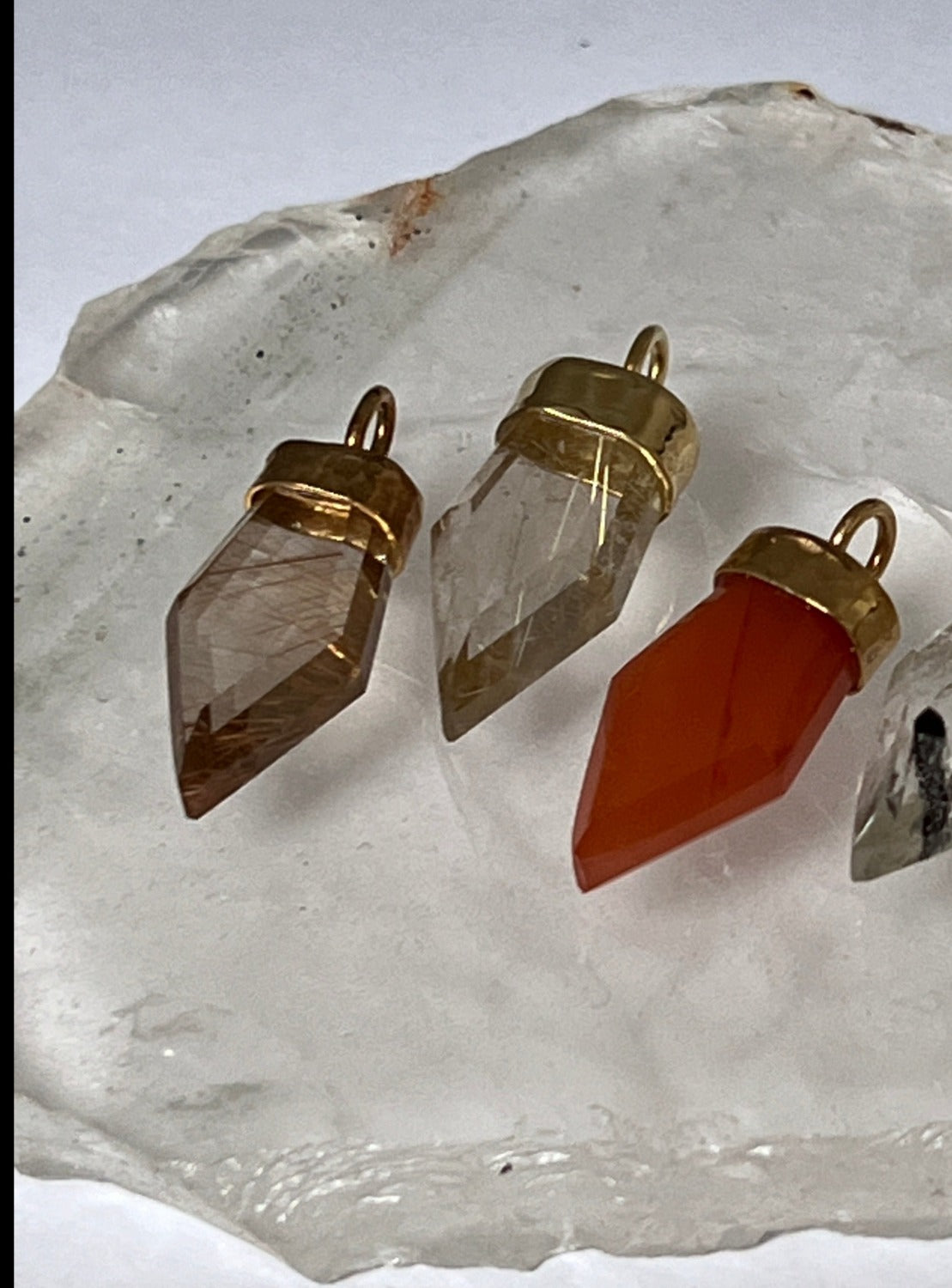 Mini Temple Pendant Golden Rutil or Carnelian