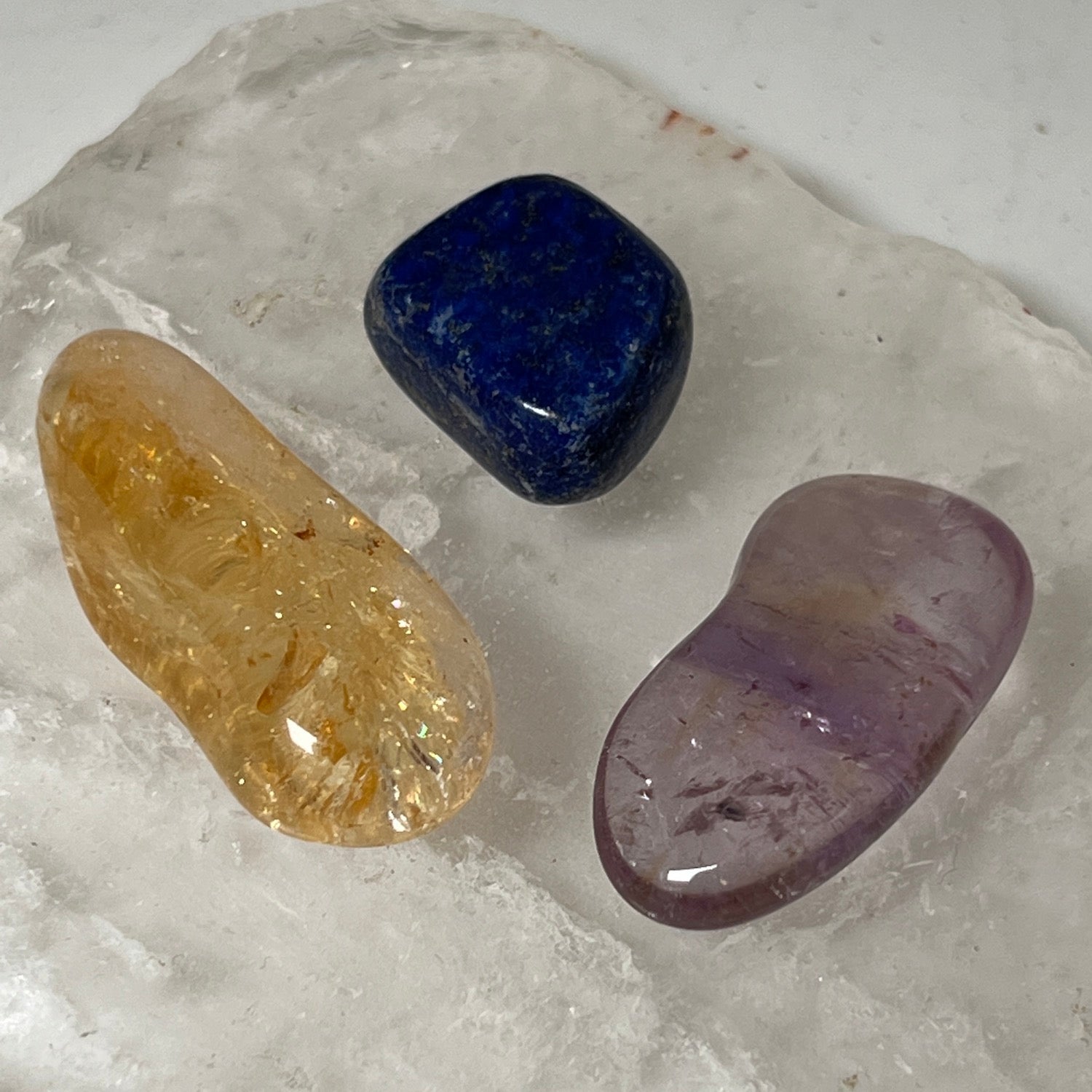 Well Being Crystal Set, amethyst, Citrin and Lapis Lazuli