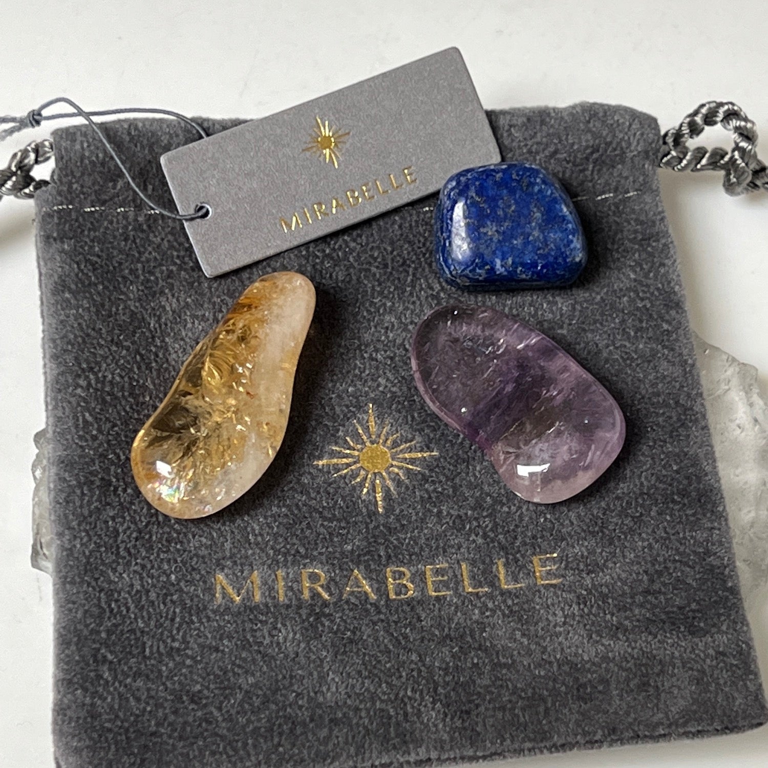 Well Being Crystal Set, amethyst, Citrin and Lapis Lazuli