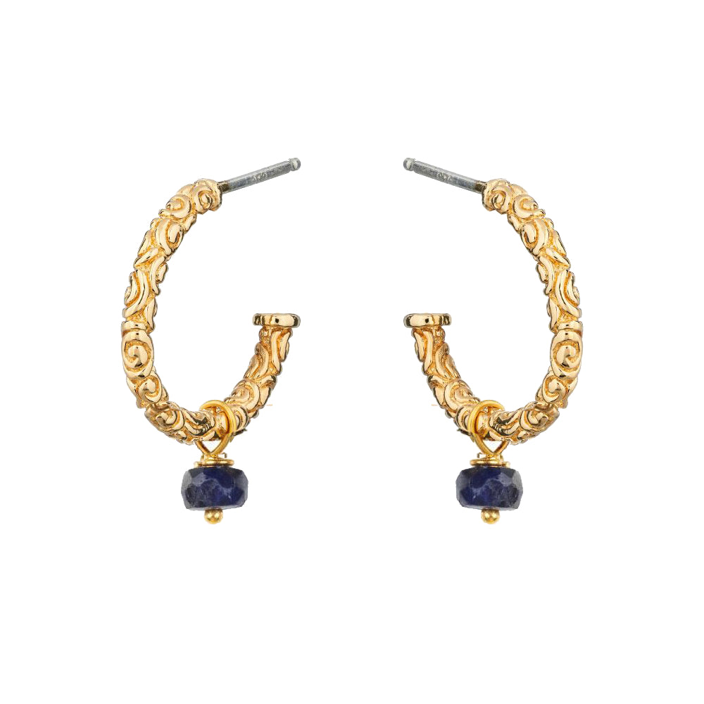 Iris Creole Earrings Sapphire - Mirabelle Jewellery