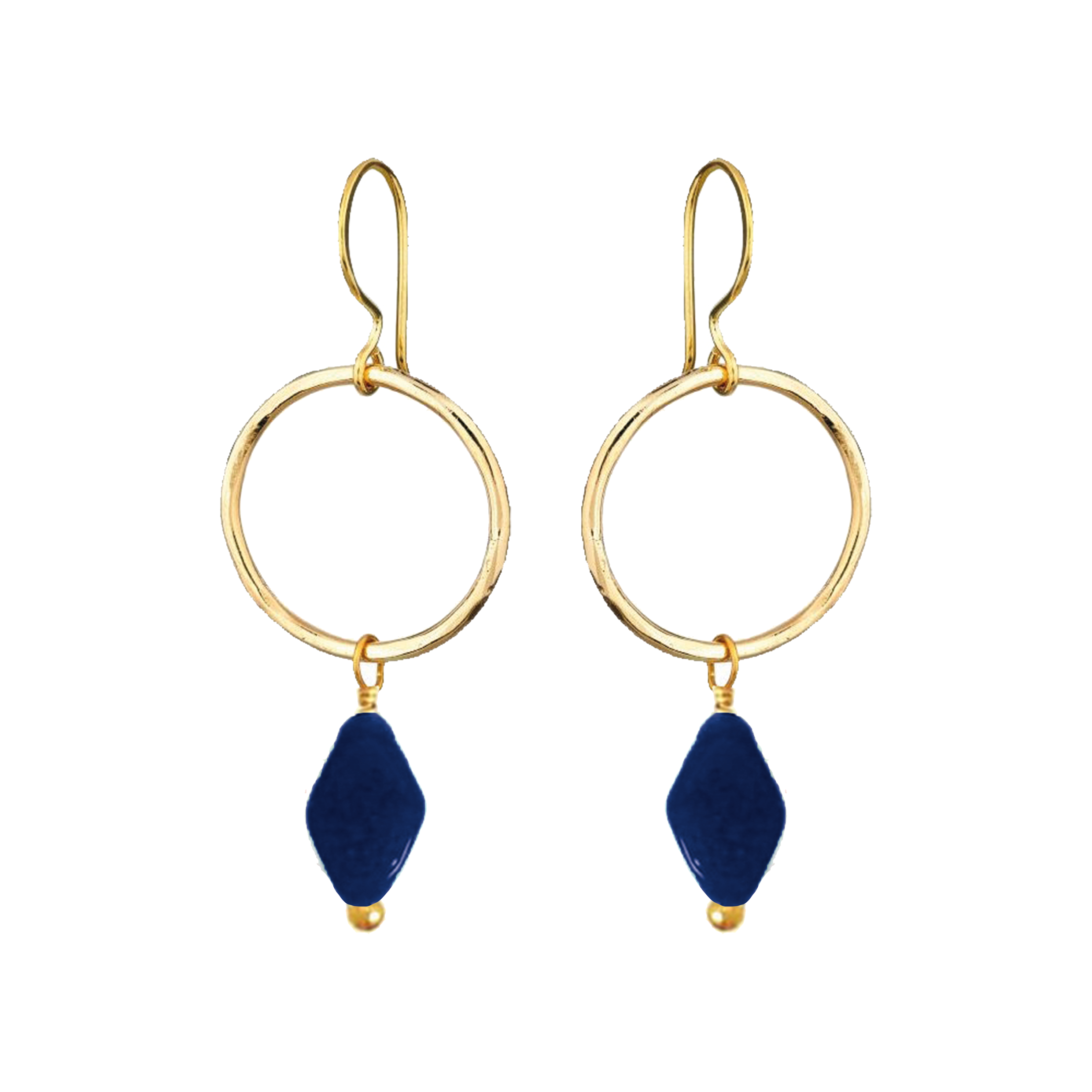 Jacqui Earrings Recycled Glass Marine Blue