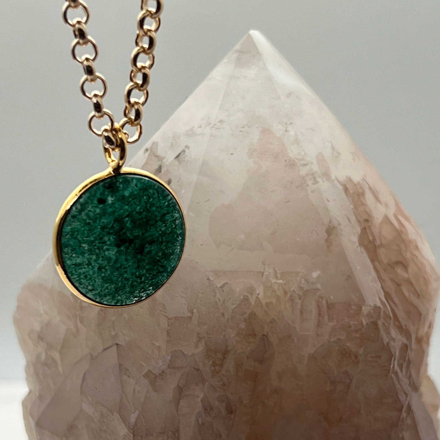 Minimalist Lucky Jade Coin Pendant